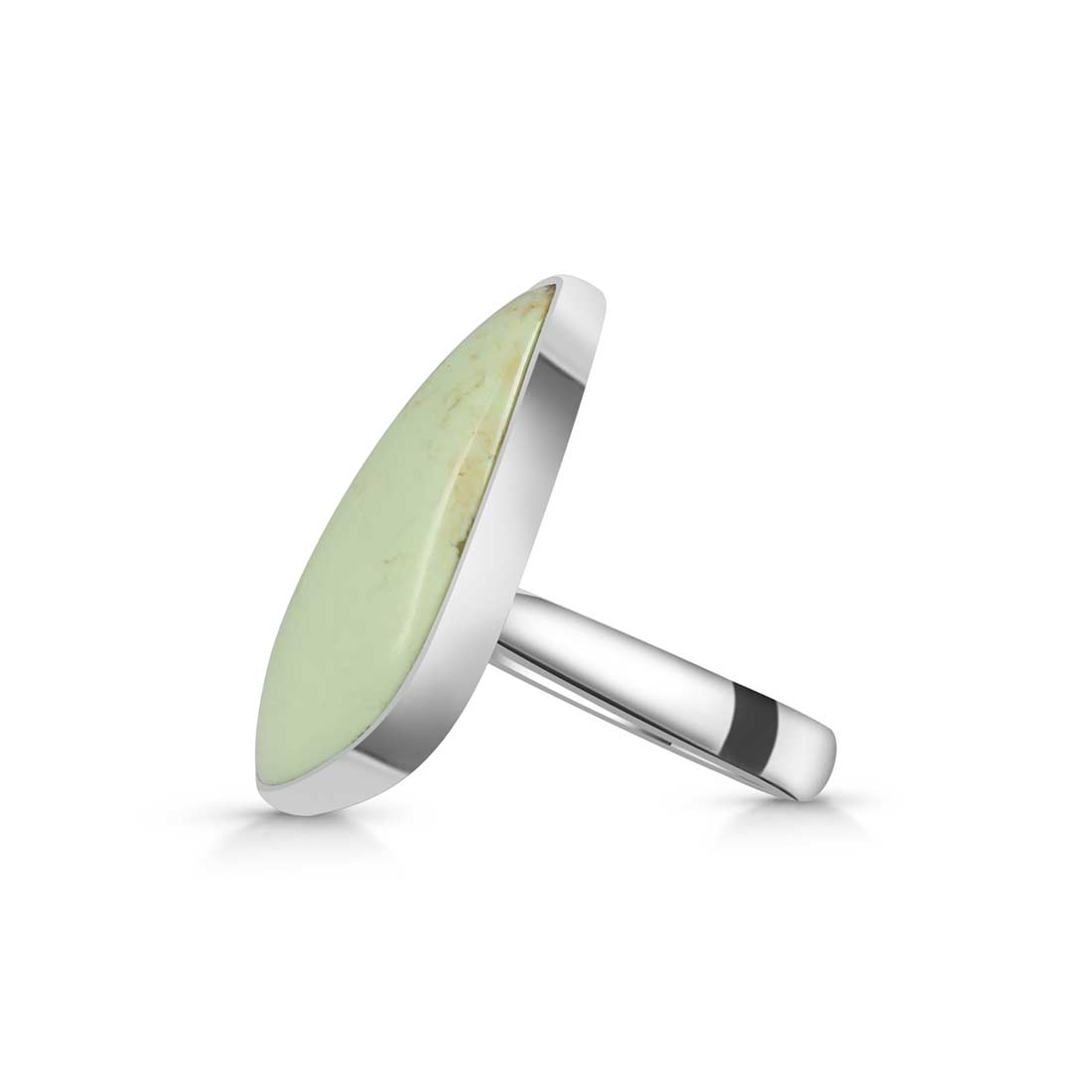 Lemon Chrysoprase Adjustable Ring-(LCP-R-18.)