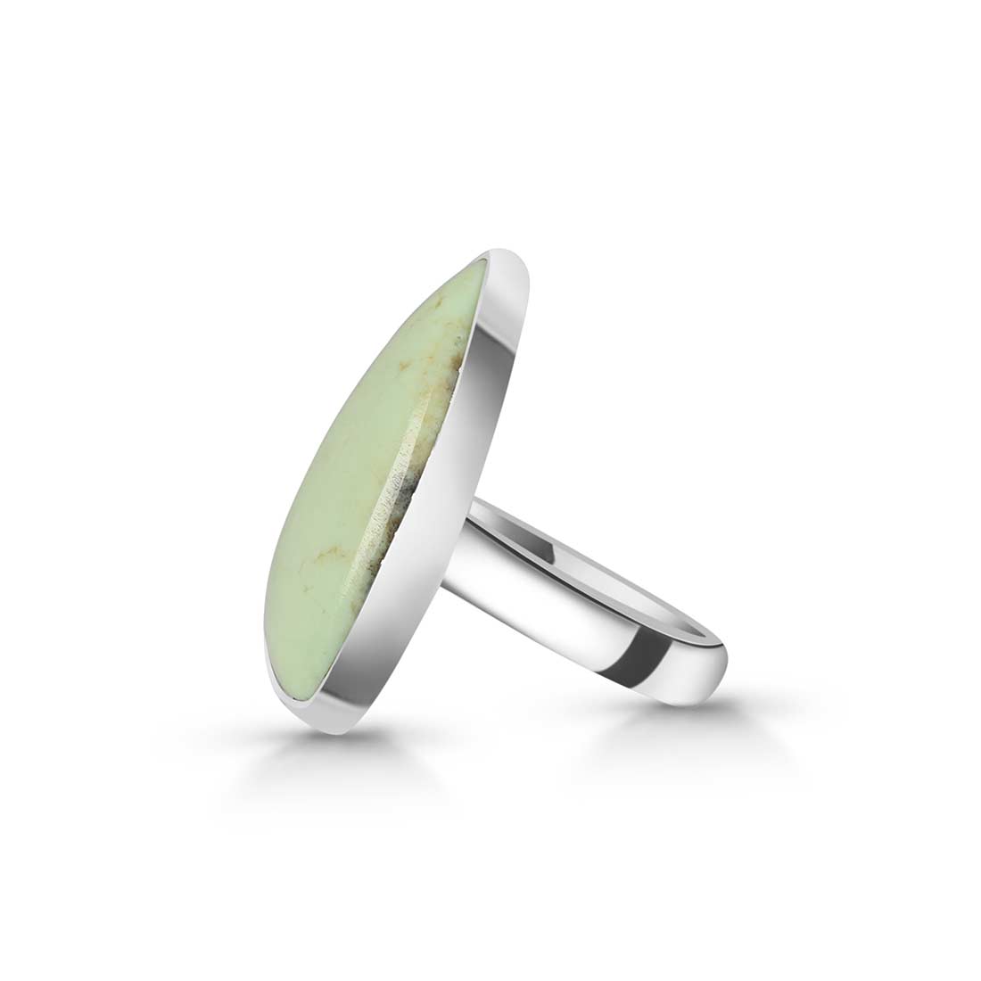 Lemon Chrysoprase Adjustable Ring-(LCP-R-2.)