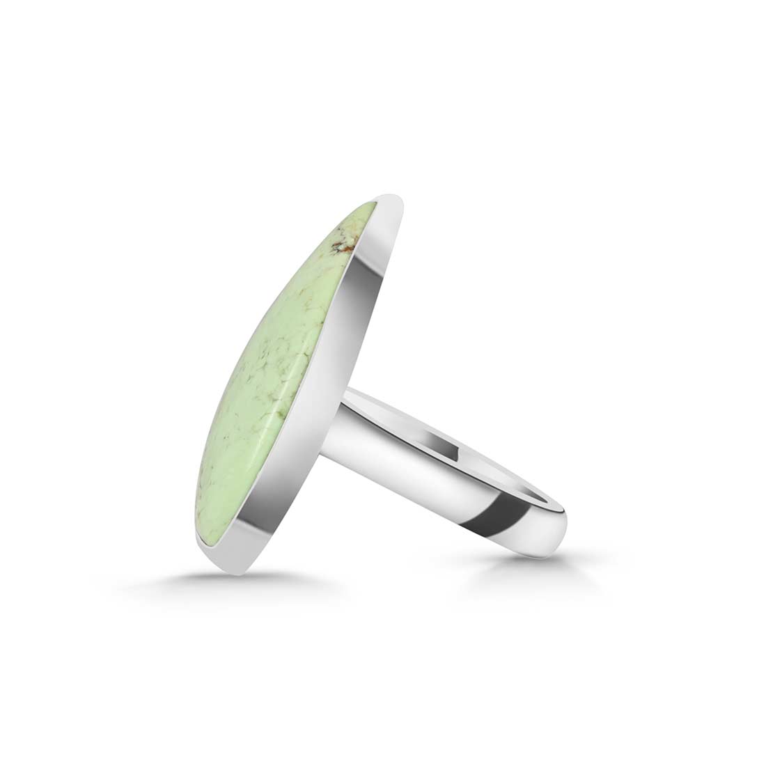 Lemon Chrysoprase Adjustable Ring-(LCP-R-20.)