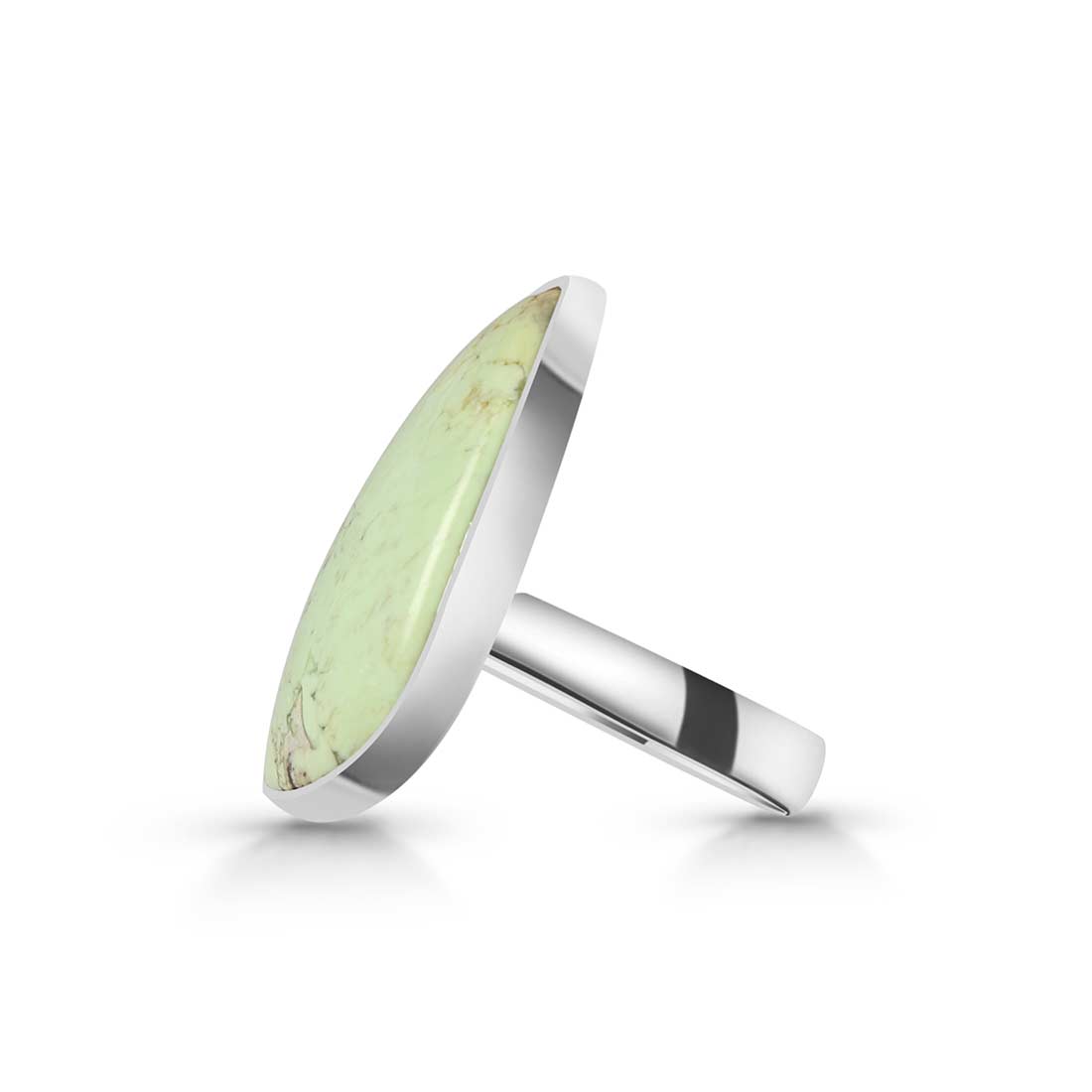 Lemon Chrysoprase Adjustable Ring-(LCP-R-26.)