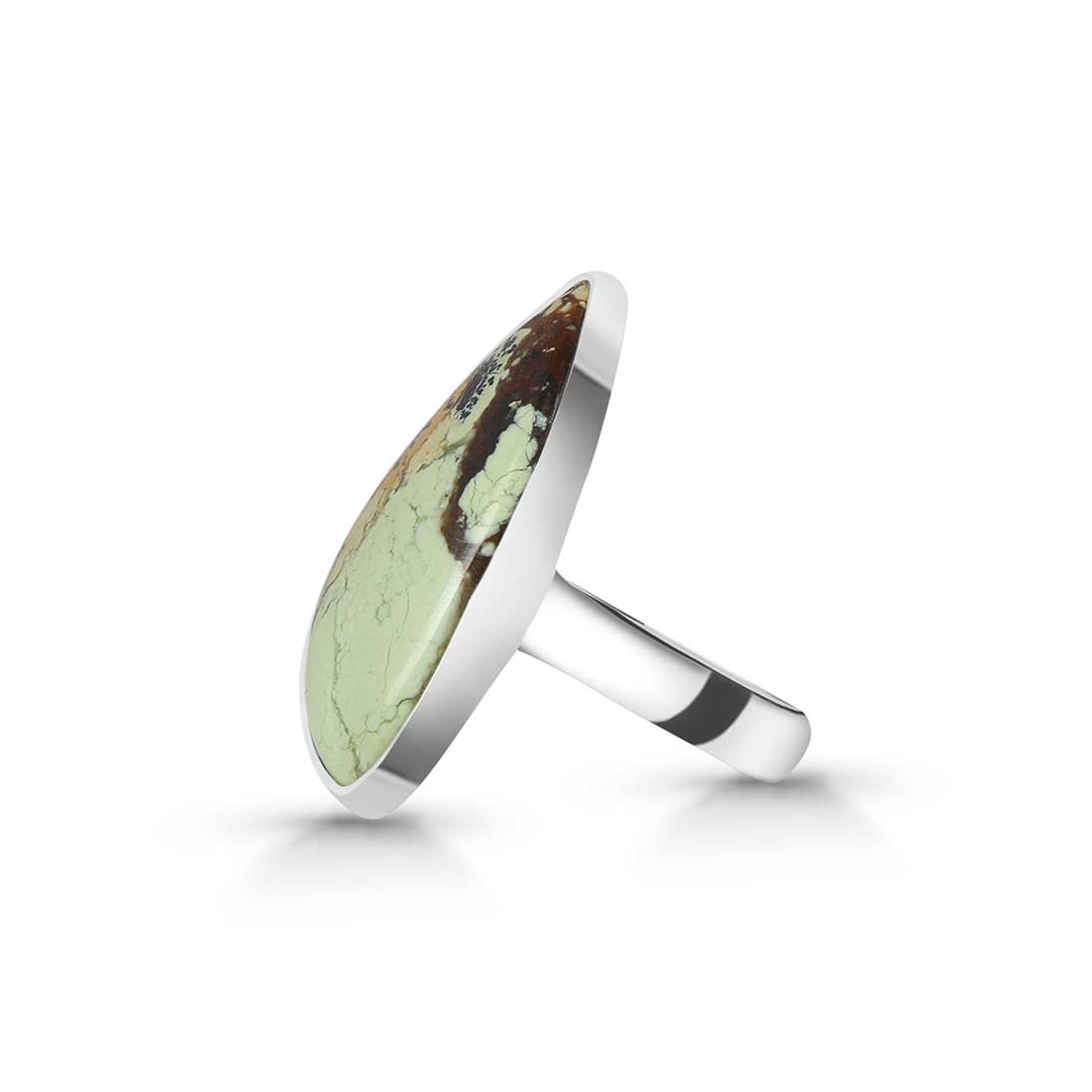 Lemon Chrysoprase Adjustable Ring-(LCP-R-3.)