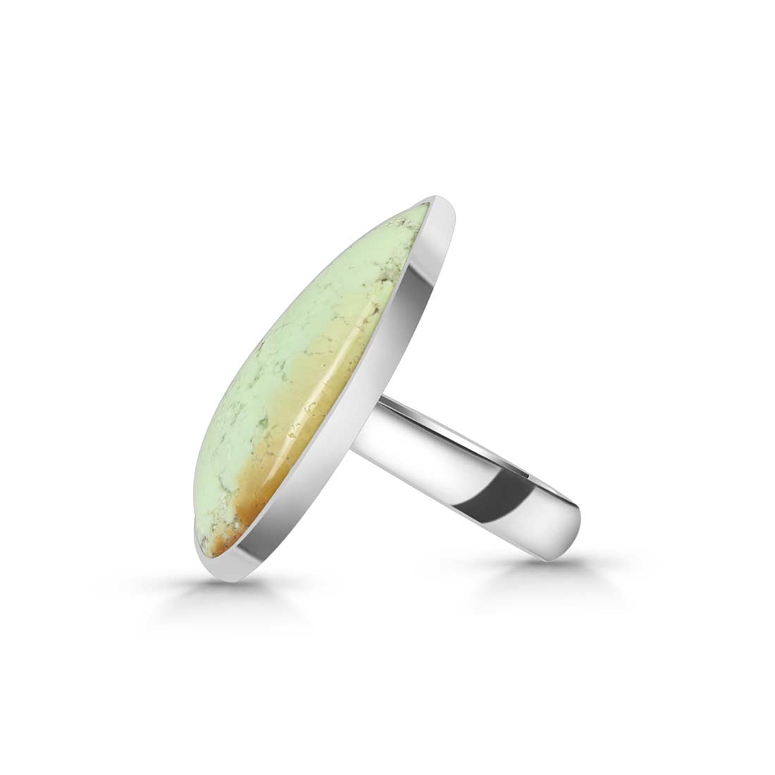 Lemon Chrysoprase Adjustable Ring-(LCP-R-37.)