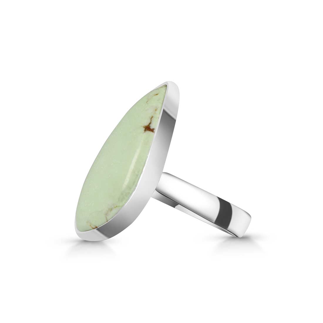 Lemon Chrysoprase Adjustable Ring-(LCP-R-4.)