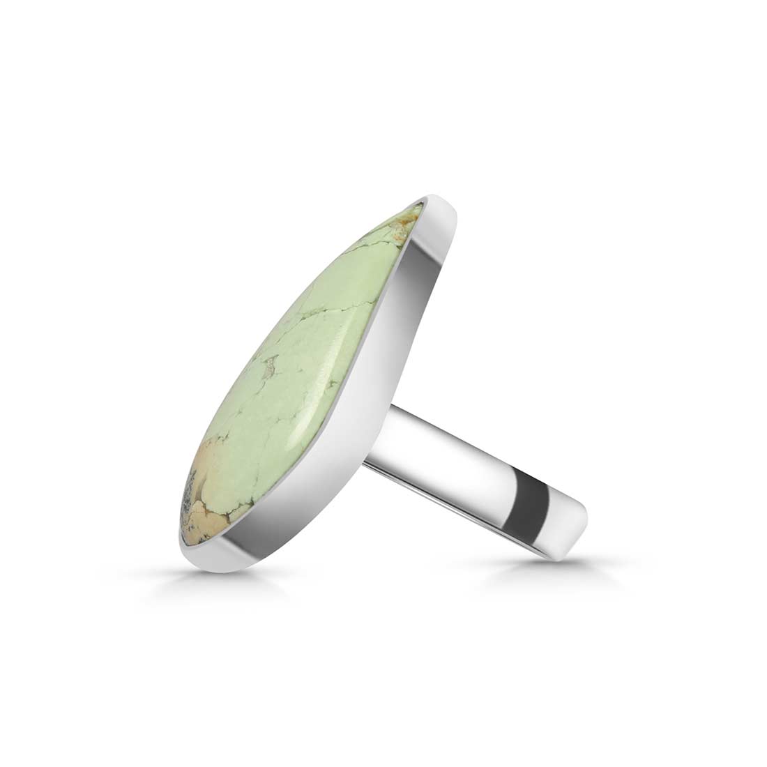 Lemon Chrysoprase Adjustable Ring-(LCP-R-7.)