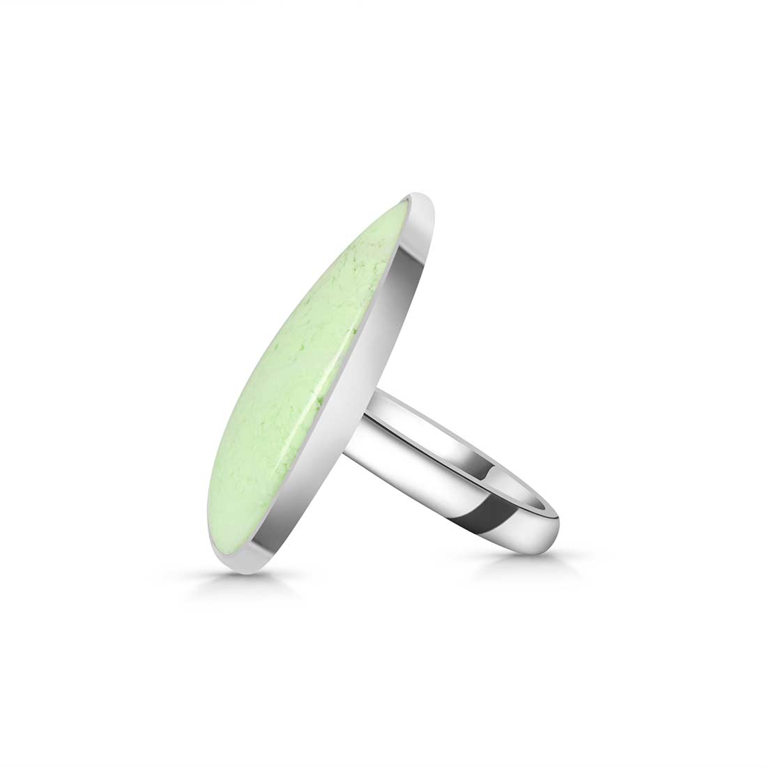 Lemon Chrysoprase Adjustable Ring-(LCP-R-8.)