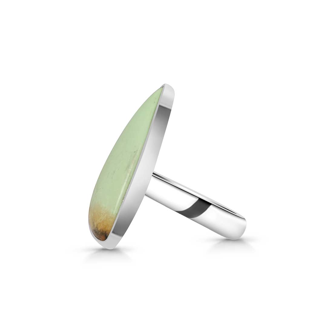 Lemon Chrysoprase Adjustable Ring-(LCP-R-9.)