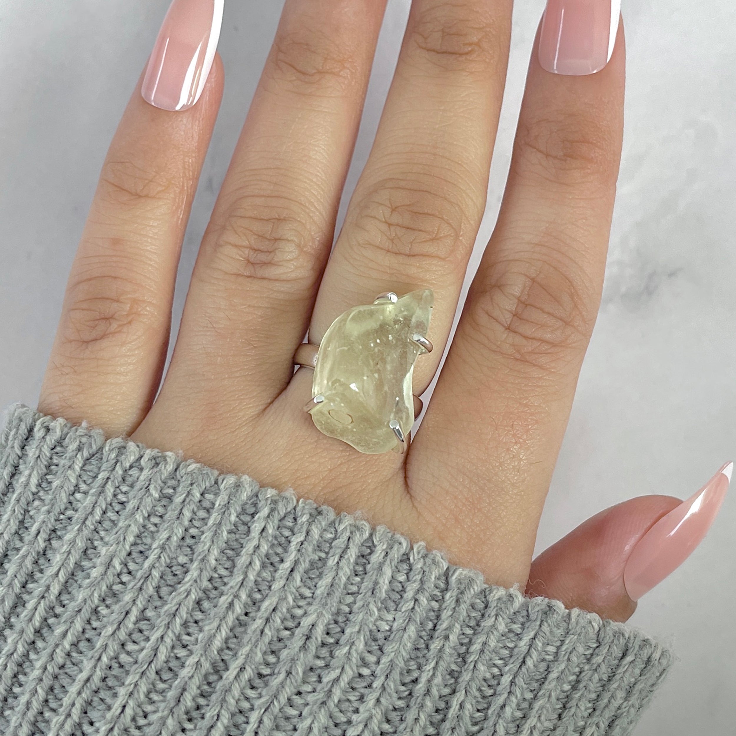 Libyan Desert Glass Ring Size 5-(LDG-R-100.)