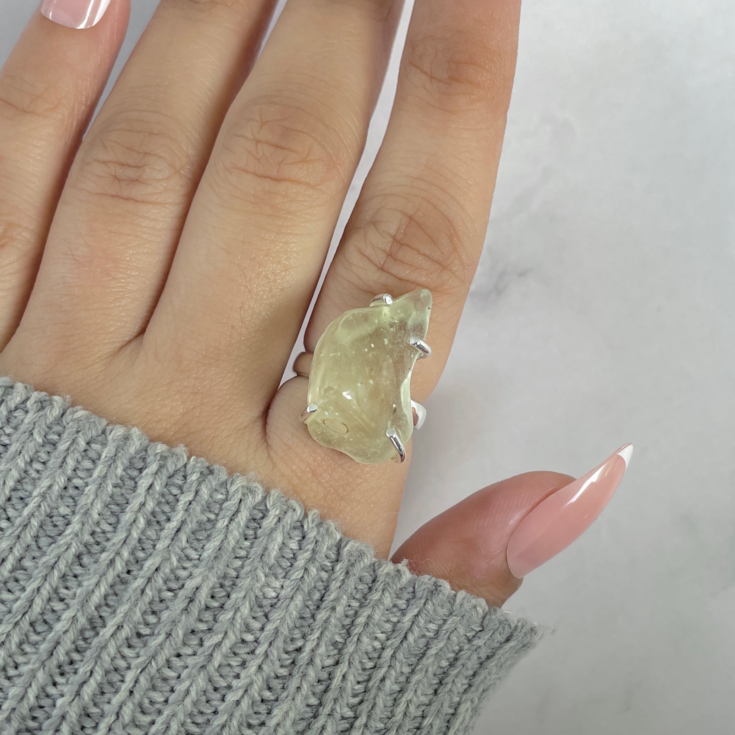 Libyan Desert Glass Ring Size 5-(LDG-R-100.)