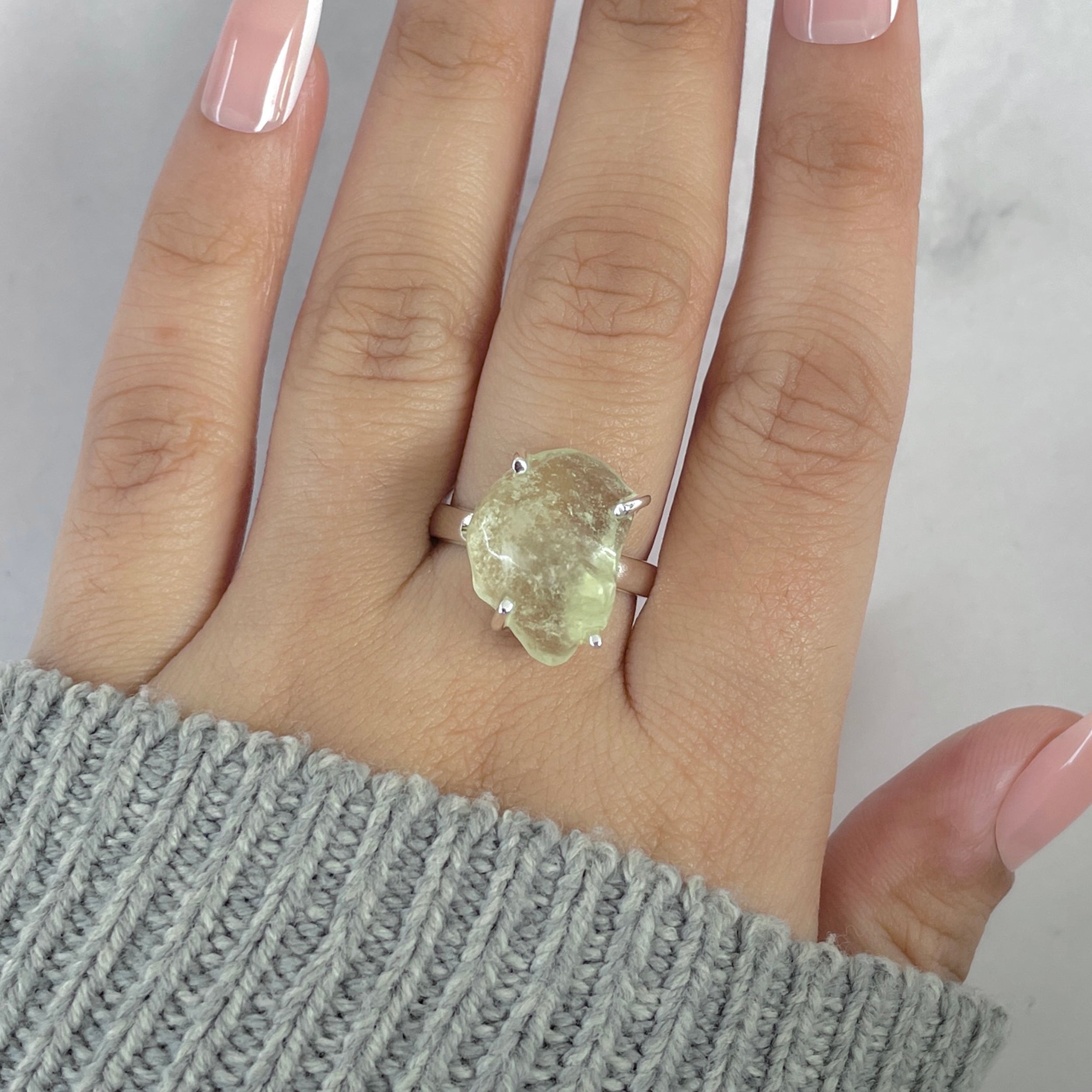 Libyan Desert Glass Ring Size 7-(LDG-R-101.)