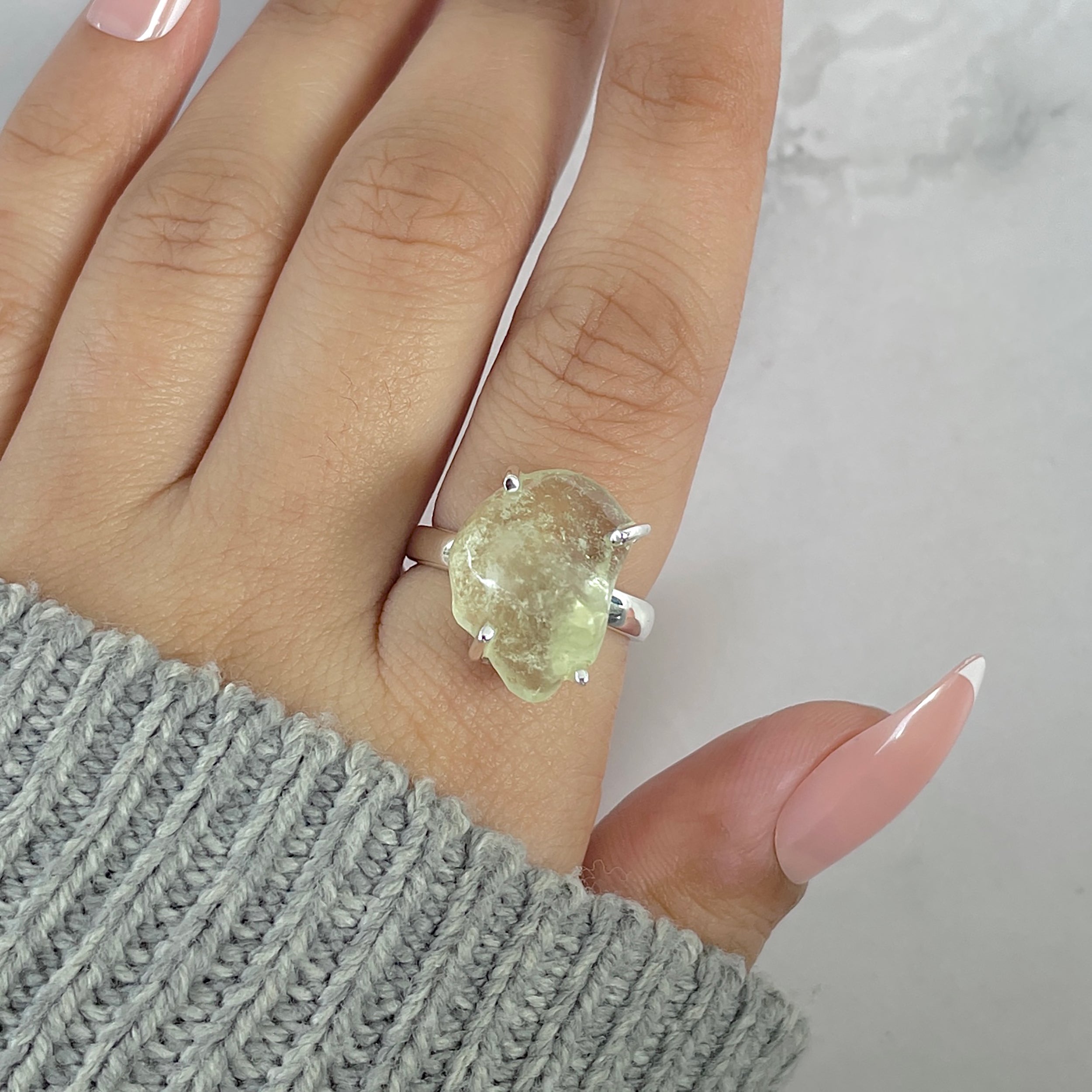 Libyan Desert Glass Ring Size 7-(LDG-R-101.)