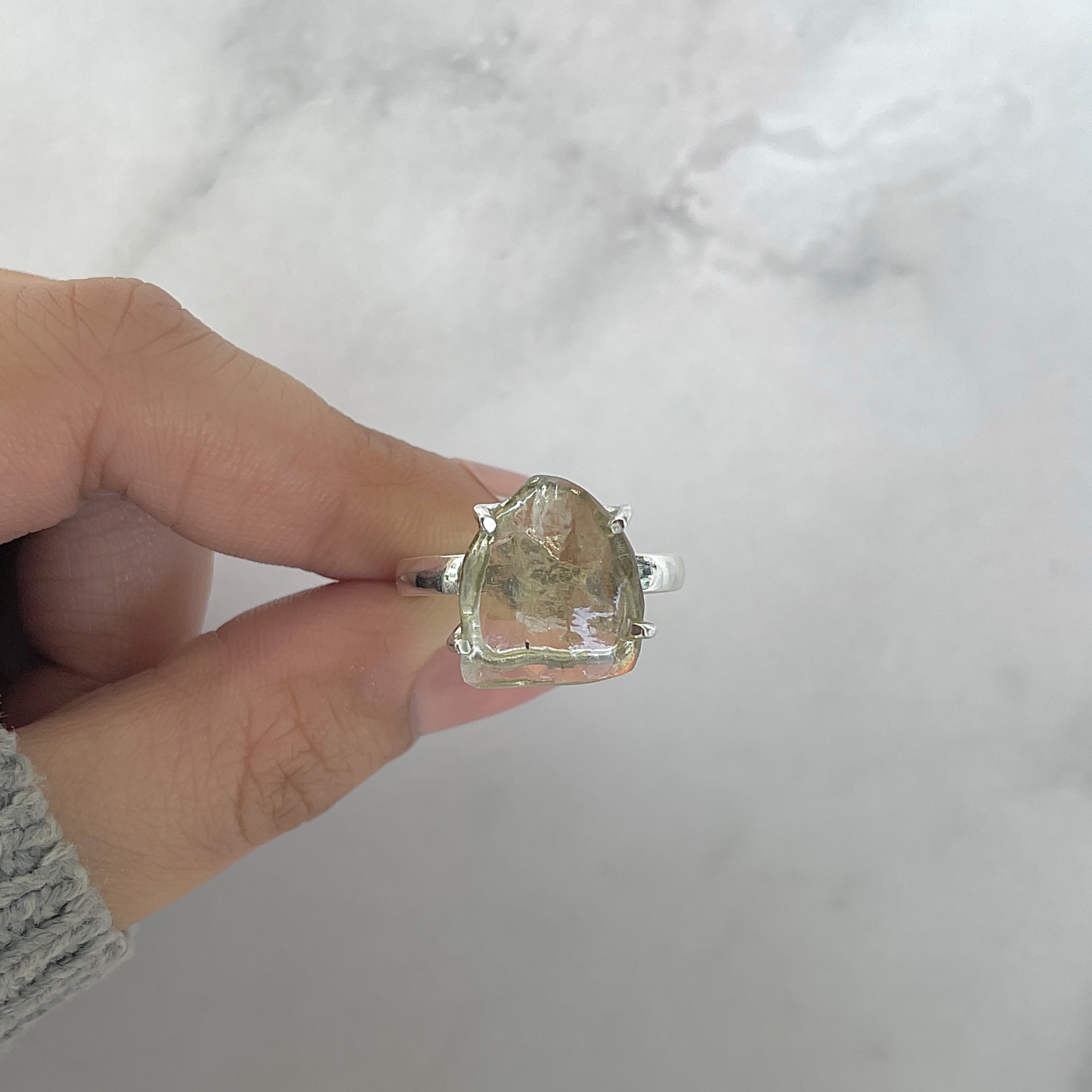 Libyan Desert Glass Ring Size 9-(LDG-R-102.)