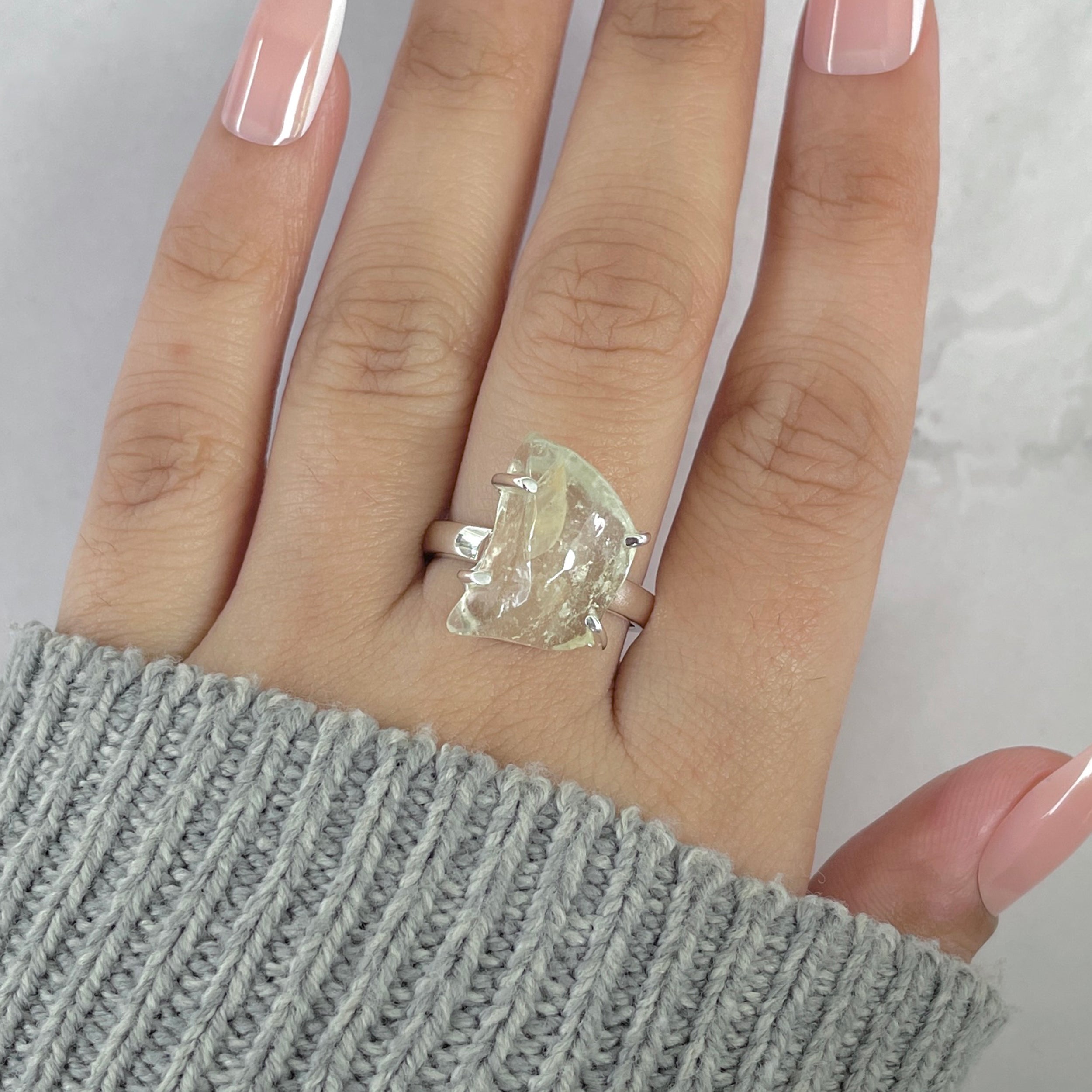 Libyan Desert Glass Ring Size 8-(LDG-R-103.)
