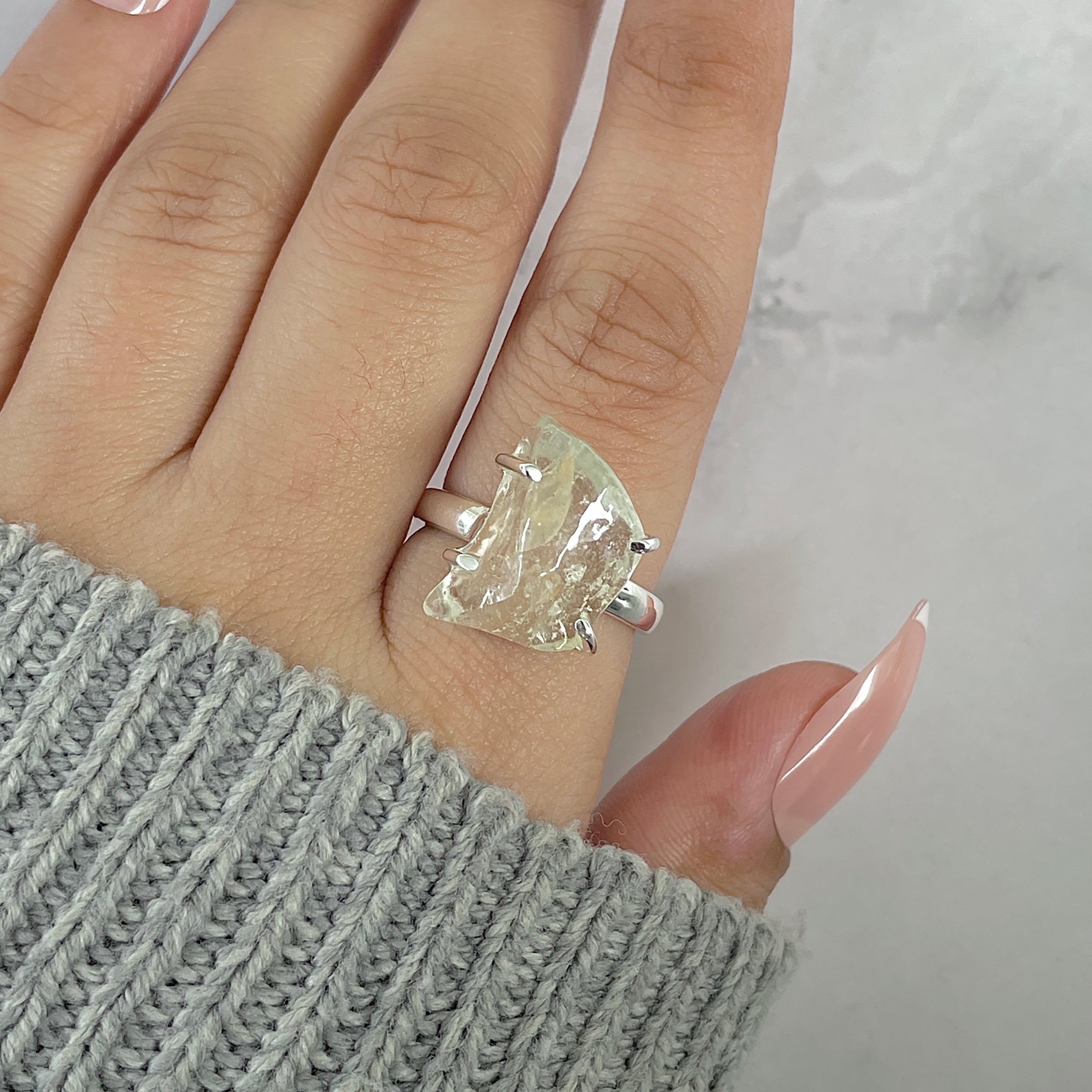 Libyan Desert Glass Ring Size 8-(LDG-R-103.)