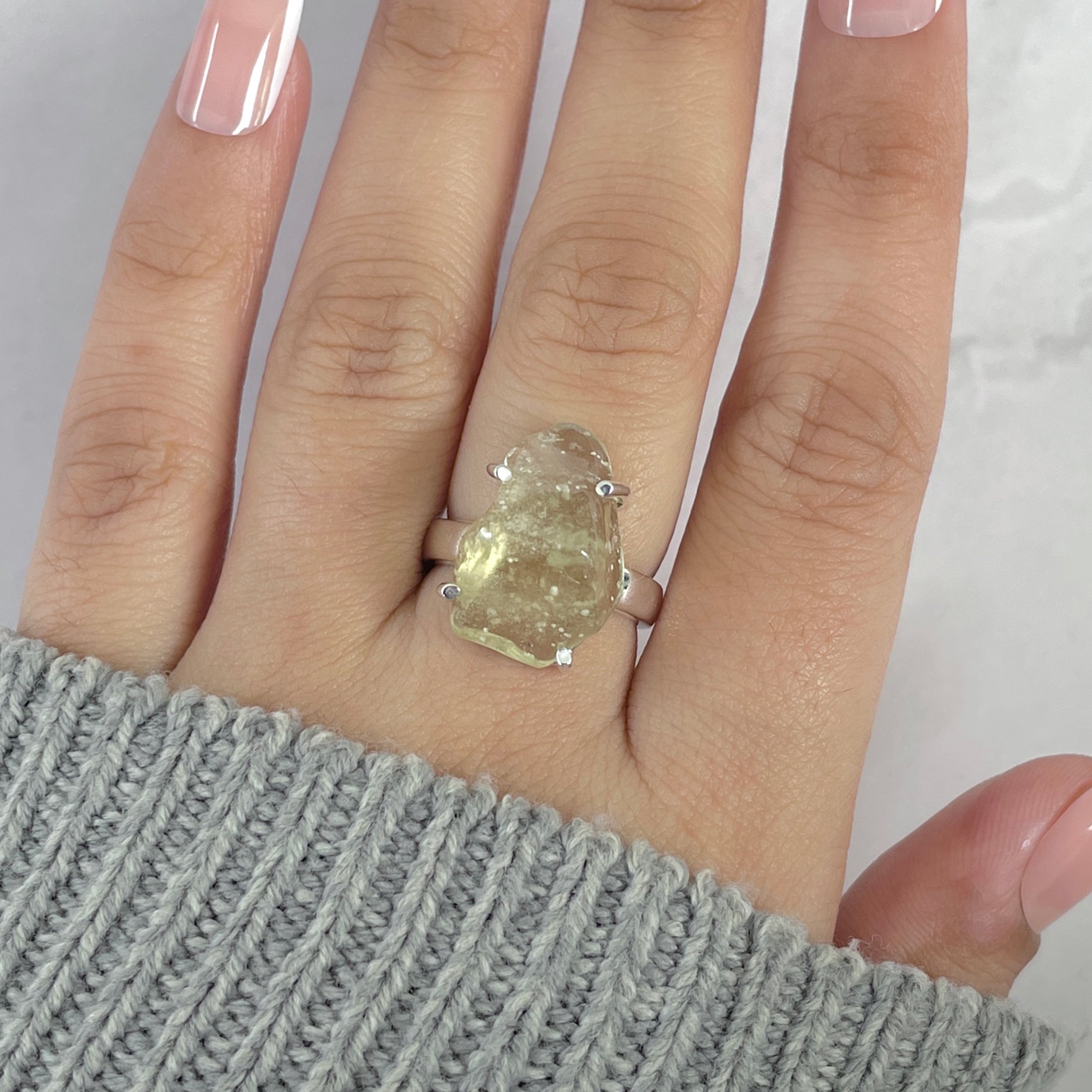 Libyan Desert Glass Ring Size 6-(LDG-R-104.)