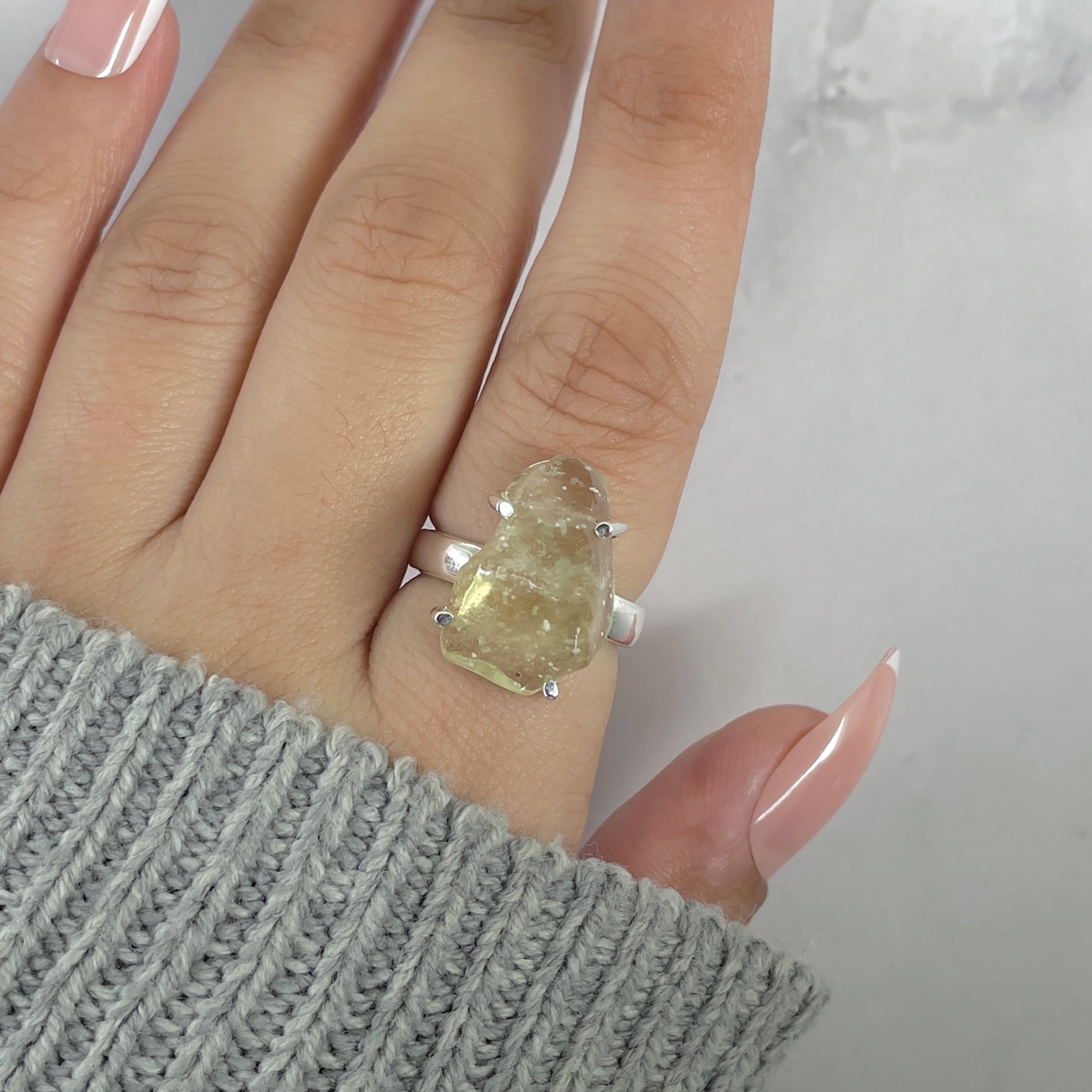 Libyan Desert Glass Ring Size 6-(LDG-R-104.)