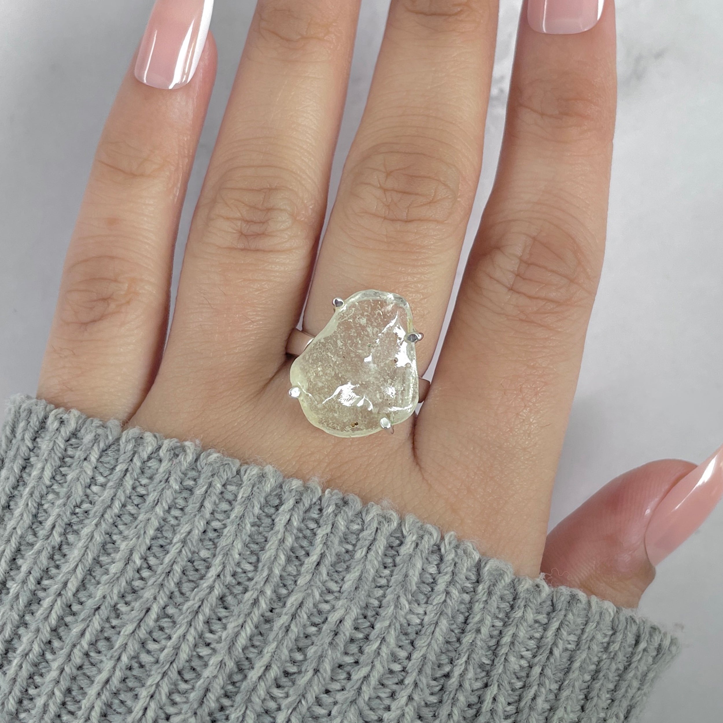 Libyan Desert Glass Ring Size 6-(LDG-R-105.)