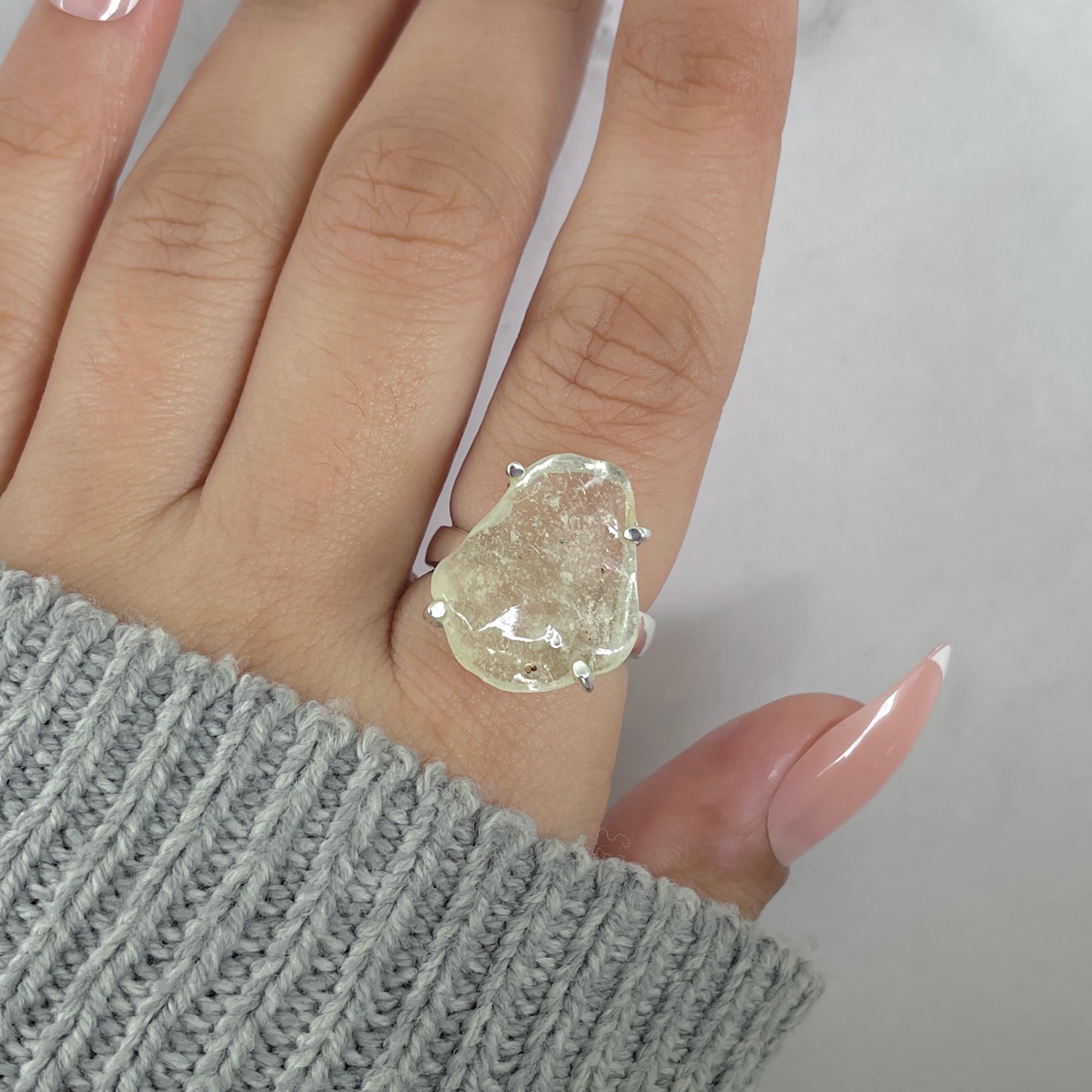Libyan Desert Glass Ring Size 6-(LDG-R-105.)