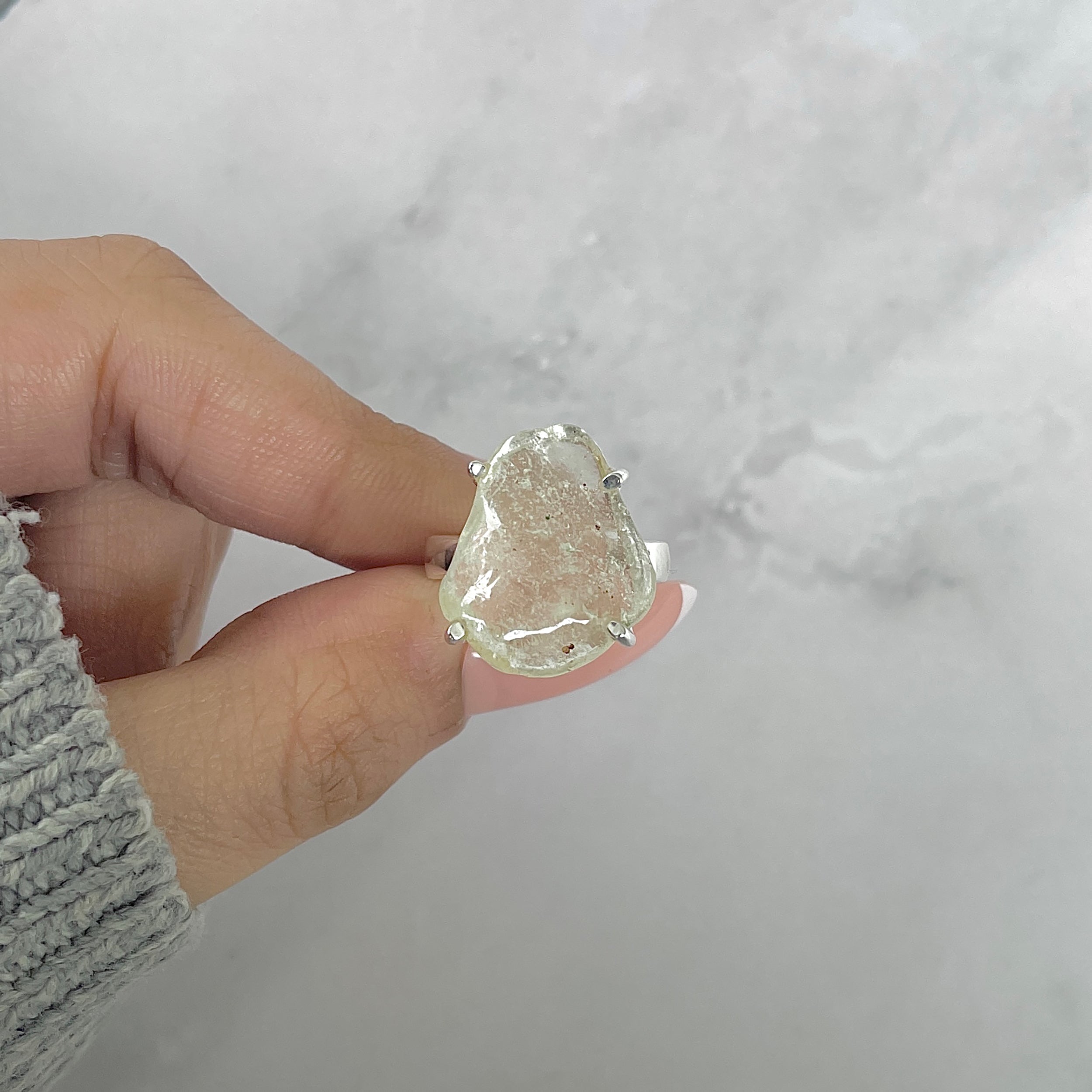 Libyan Desert Glass Ring Size 6-(LDG-R-105.)