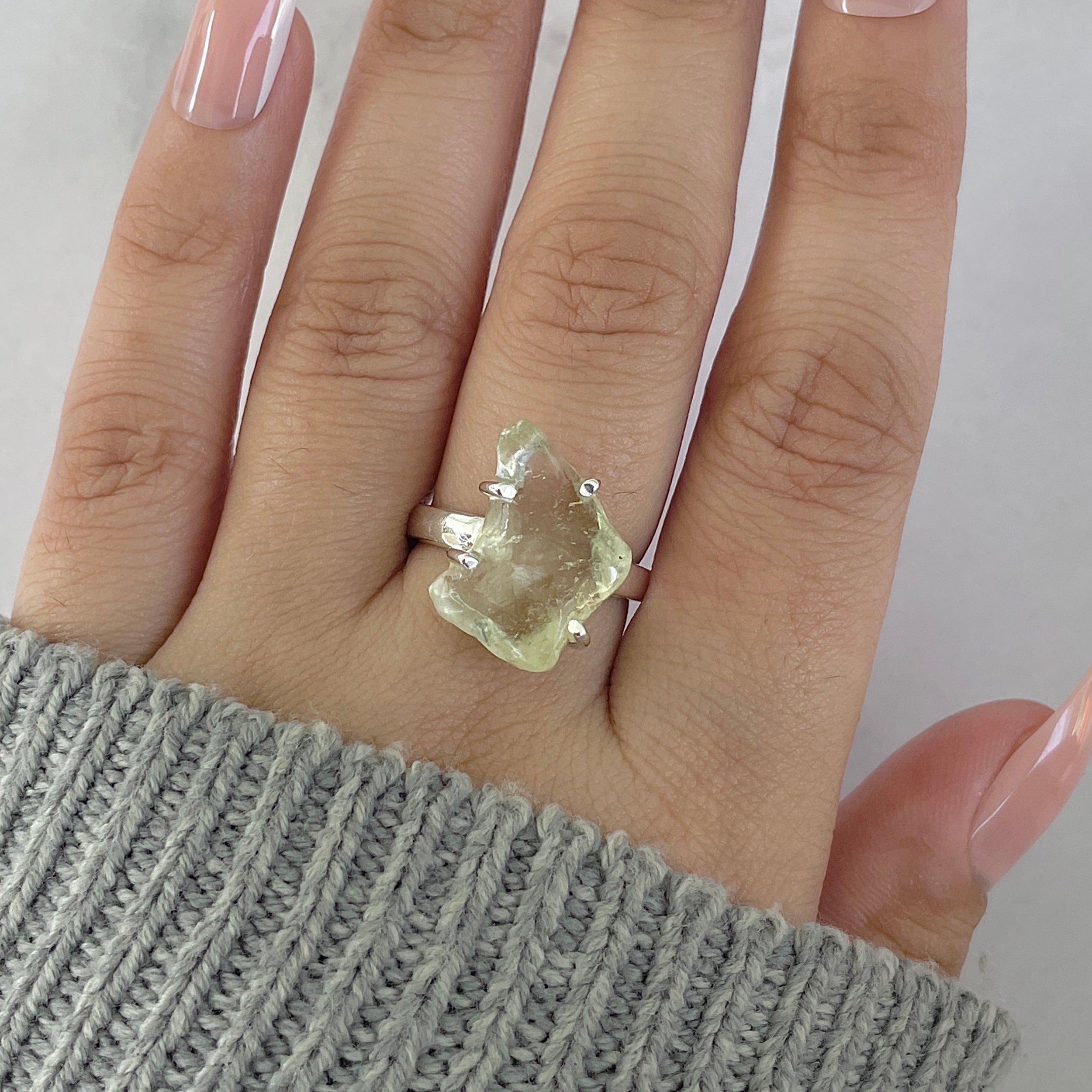 Libyan Desert Glass Ring Size 7-(LDG-R-106.)