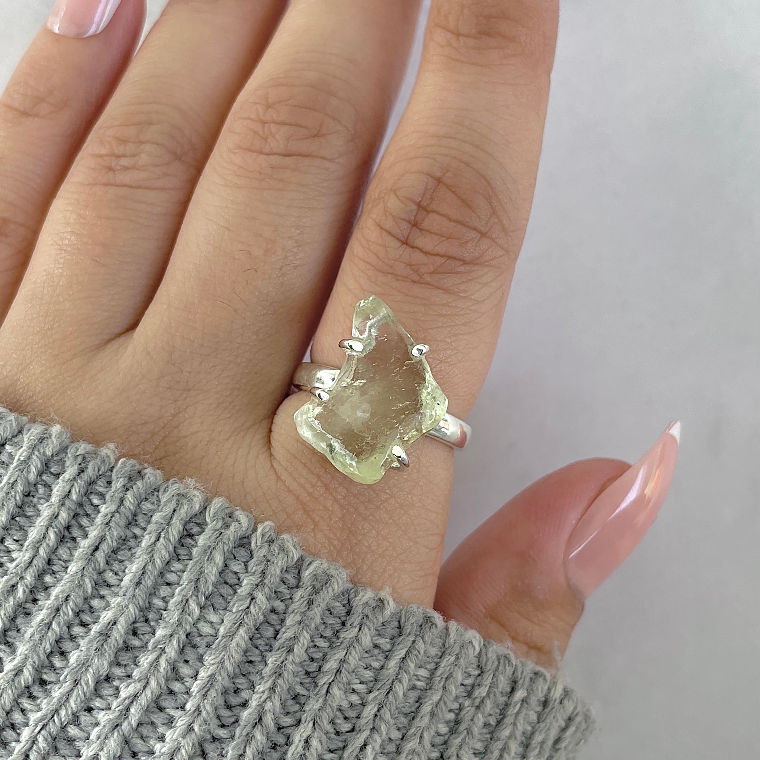 Libyan Desert Glass Ring Size 7-(LDG-R-106.)