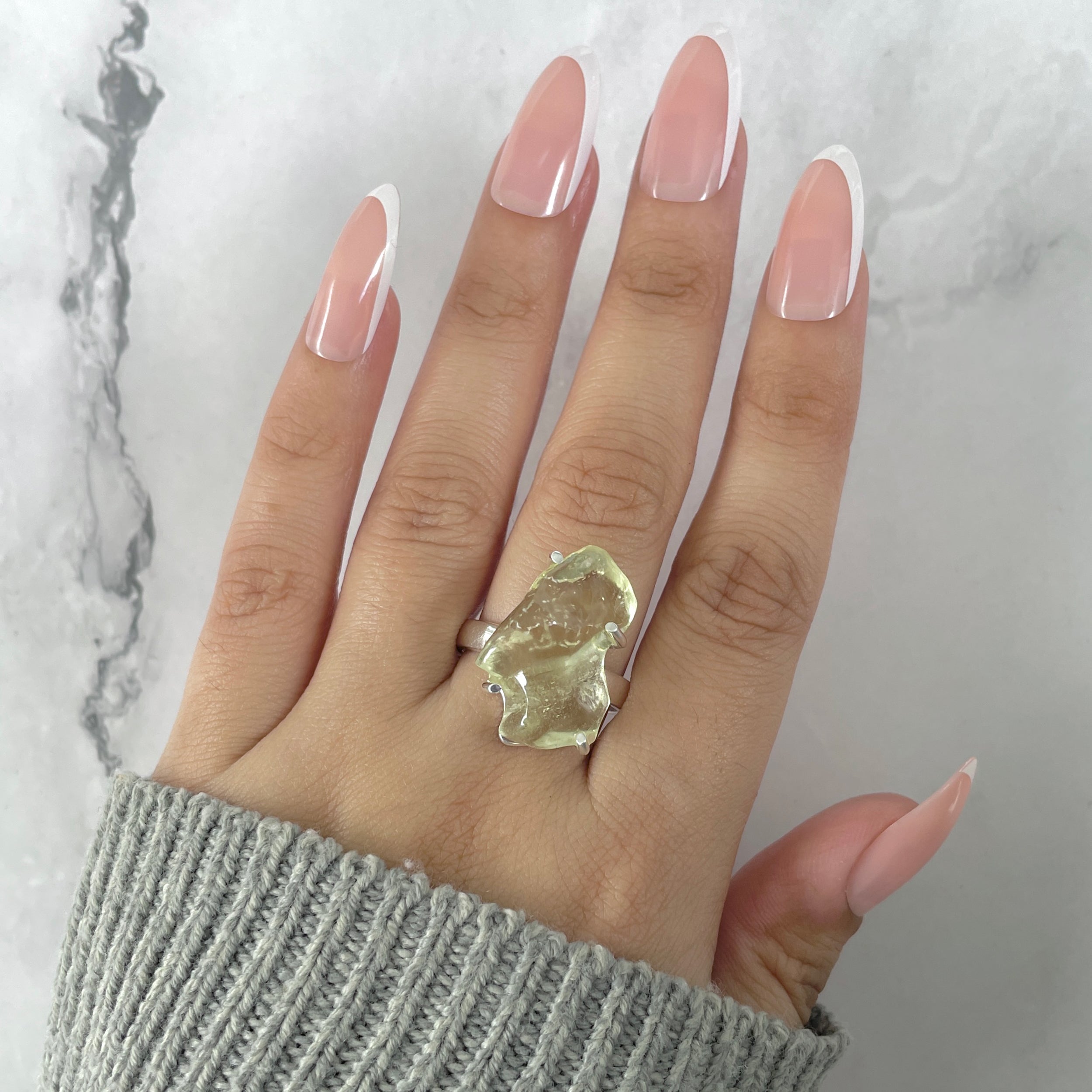 Libyan Desert Glass Ring Size 10-(LDG-R-42.)
