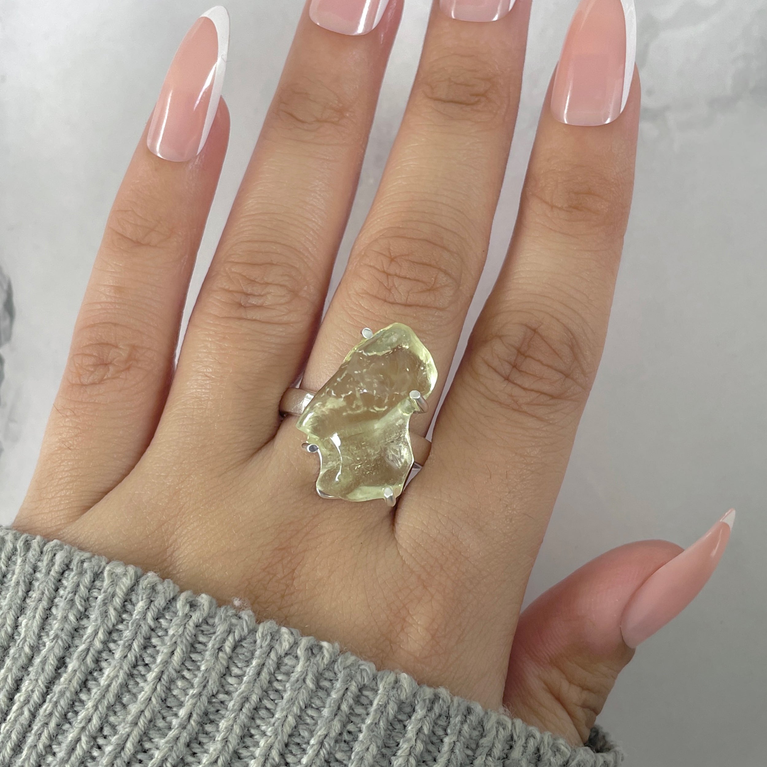 Libyan Desert Glass Ring Size 10-(LDG-R-42.)