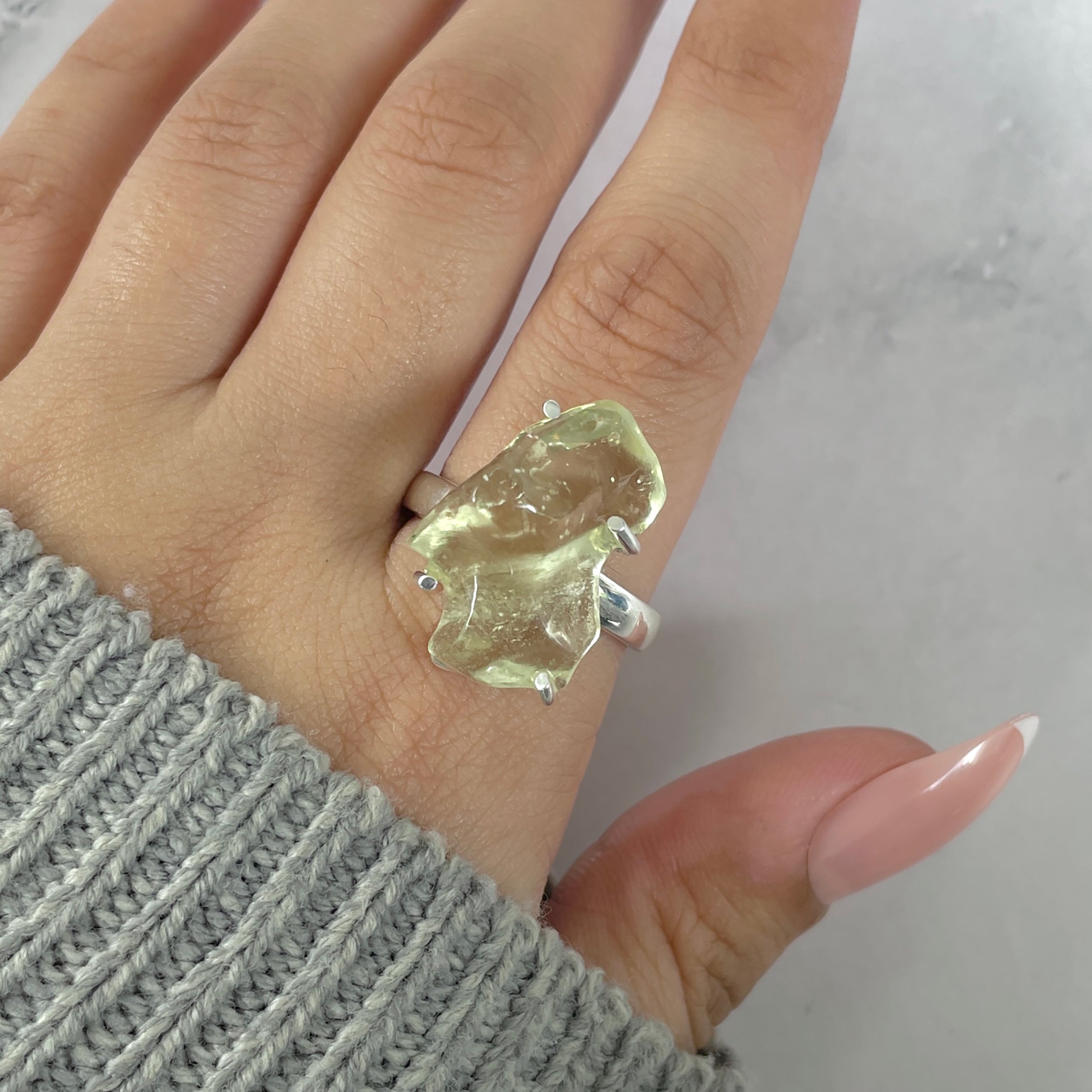 Libyan Desert Glass Ring Size 10-(LDG-R-42.)