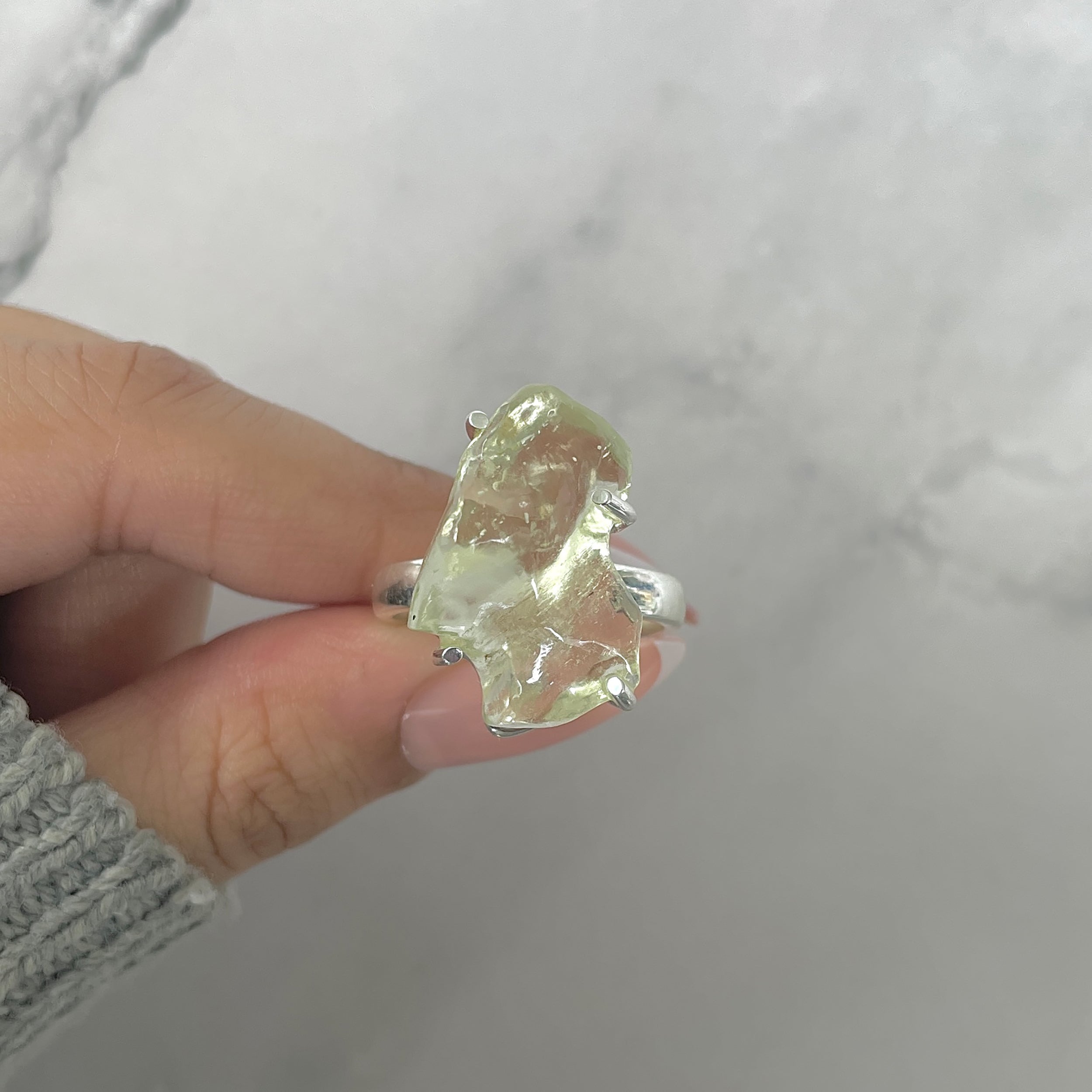 Libyan Desert Glass Ring Size 10-(LDG-R-42.)