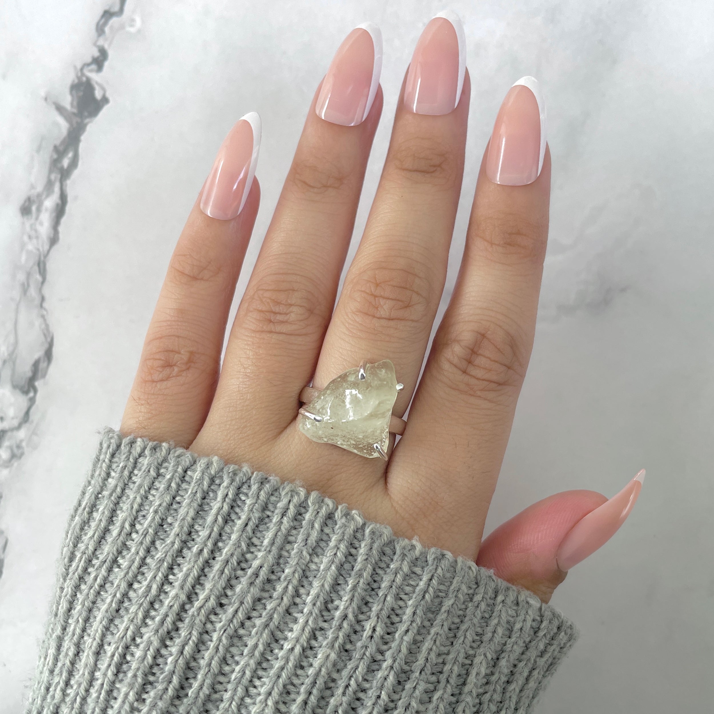 Libyan Desert Glass Ring Size 7-(LDG-R-43.)