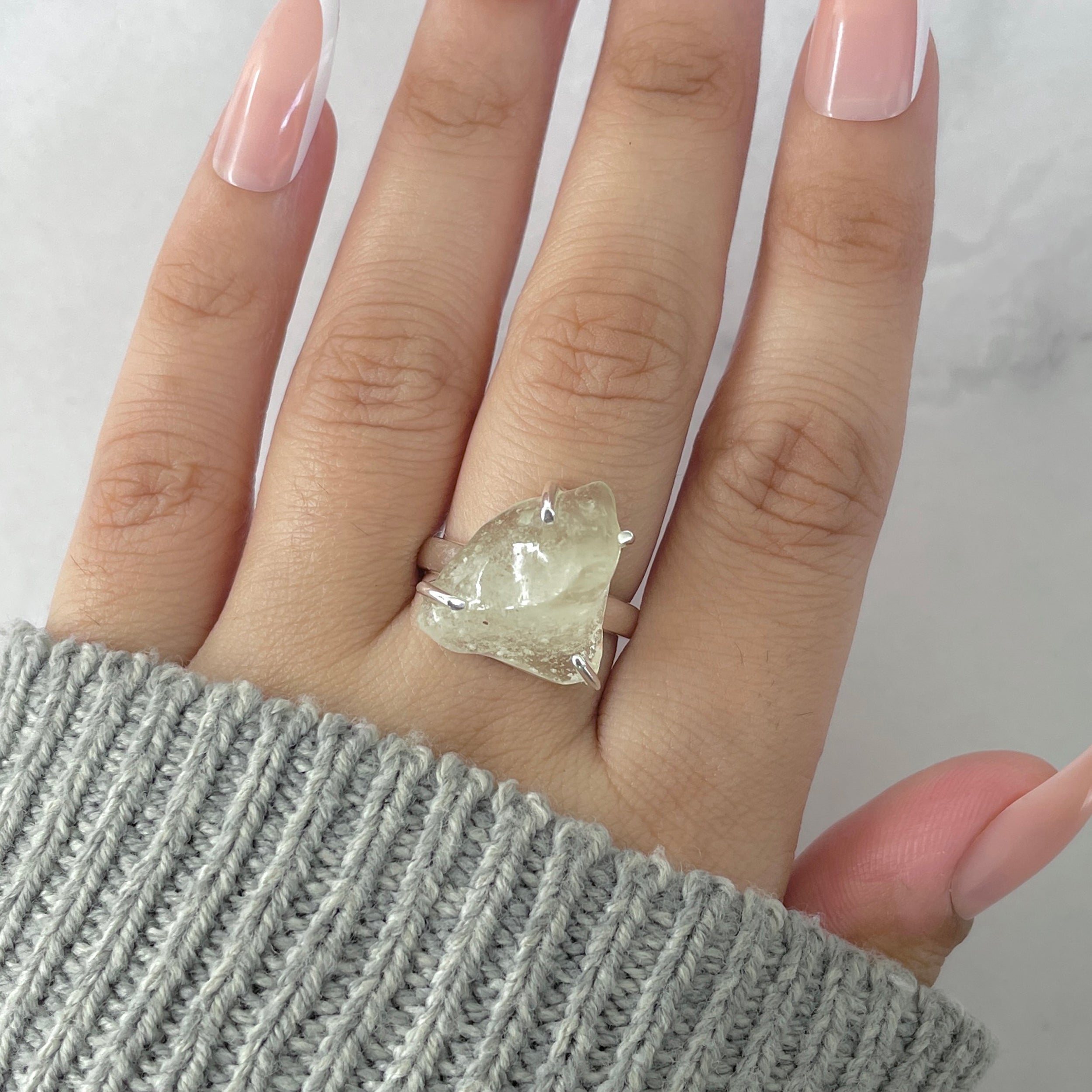 Libyan Desert Glass Ring Size 7-(LDG-R-43.)