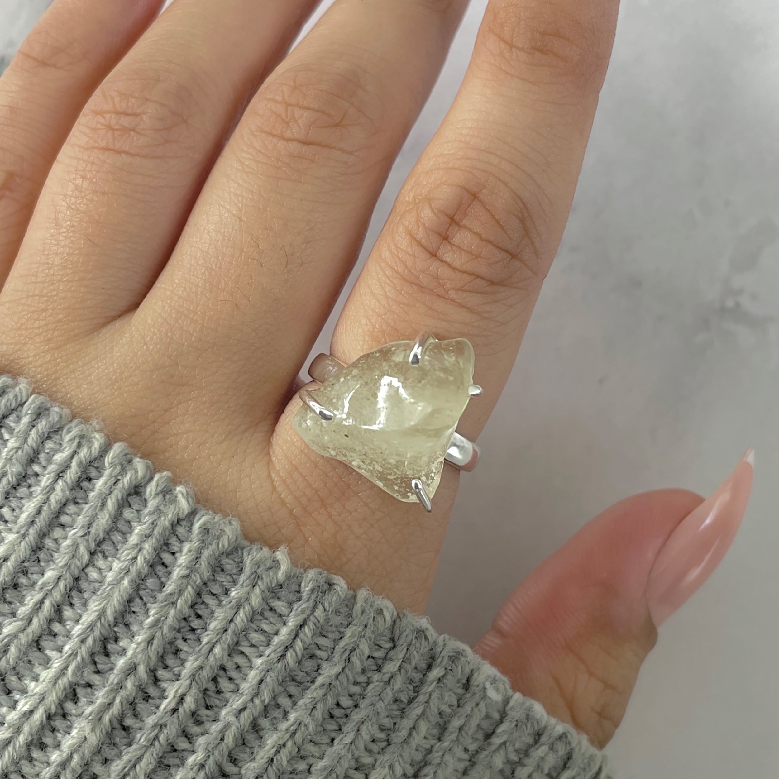 Libyan Desert Glass Ring Size 7-(LDG-R-43.)