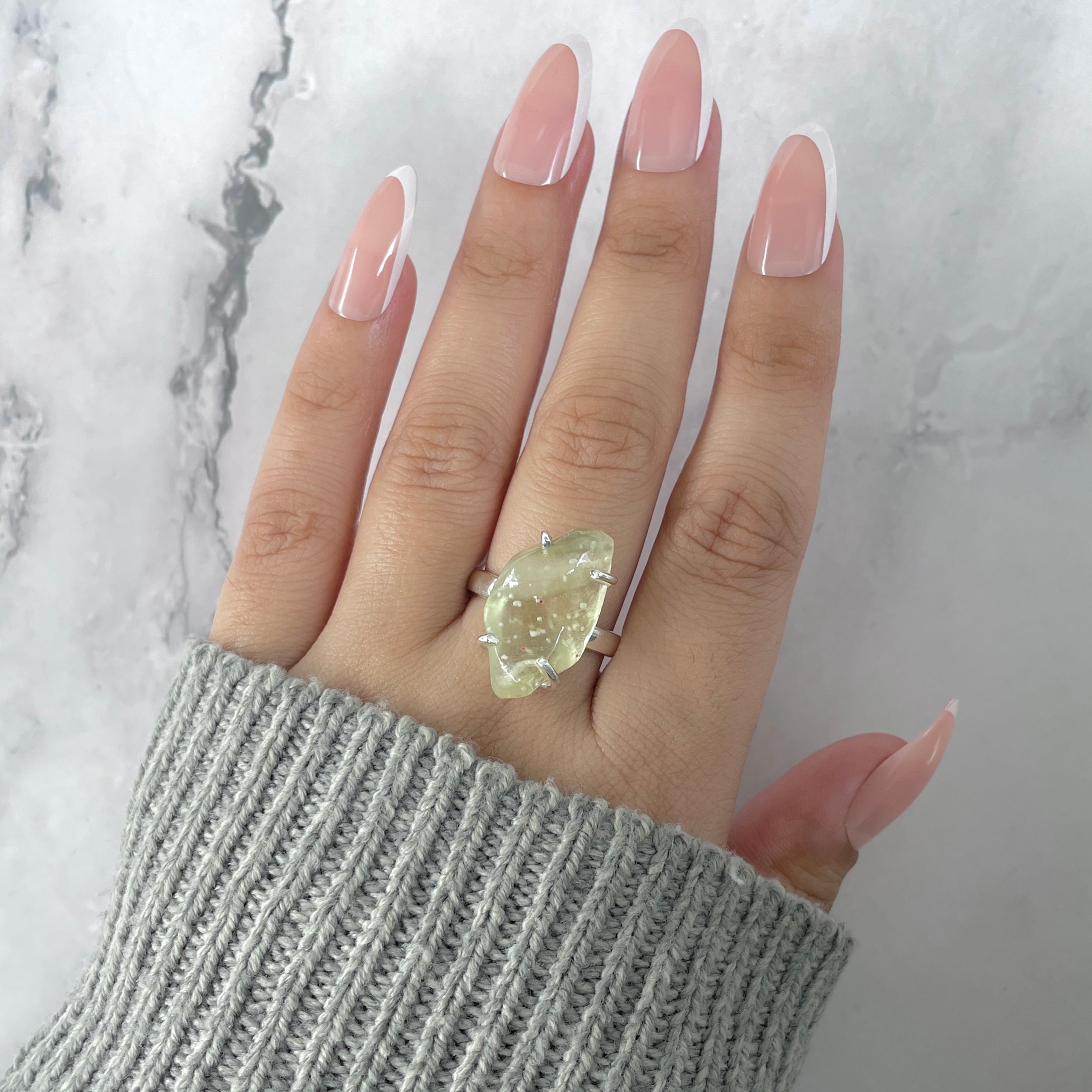 Libyan Desert Glass Ring Size 8-(LDG-R-44.)