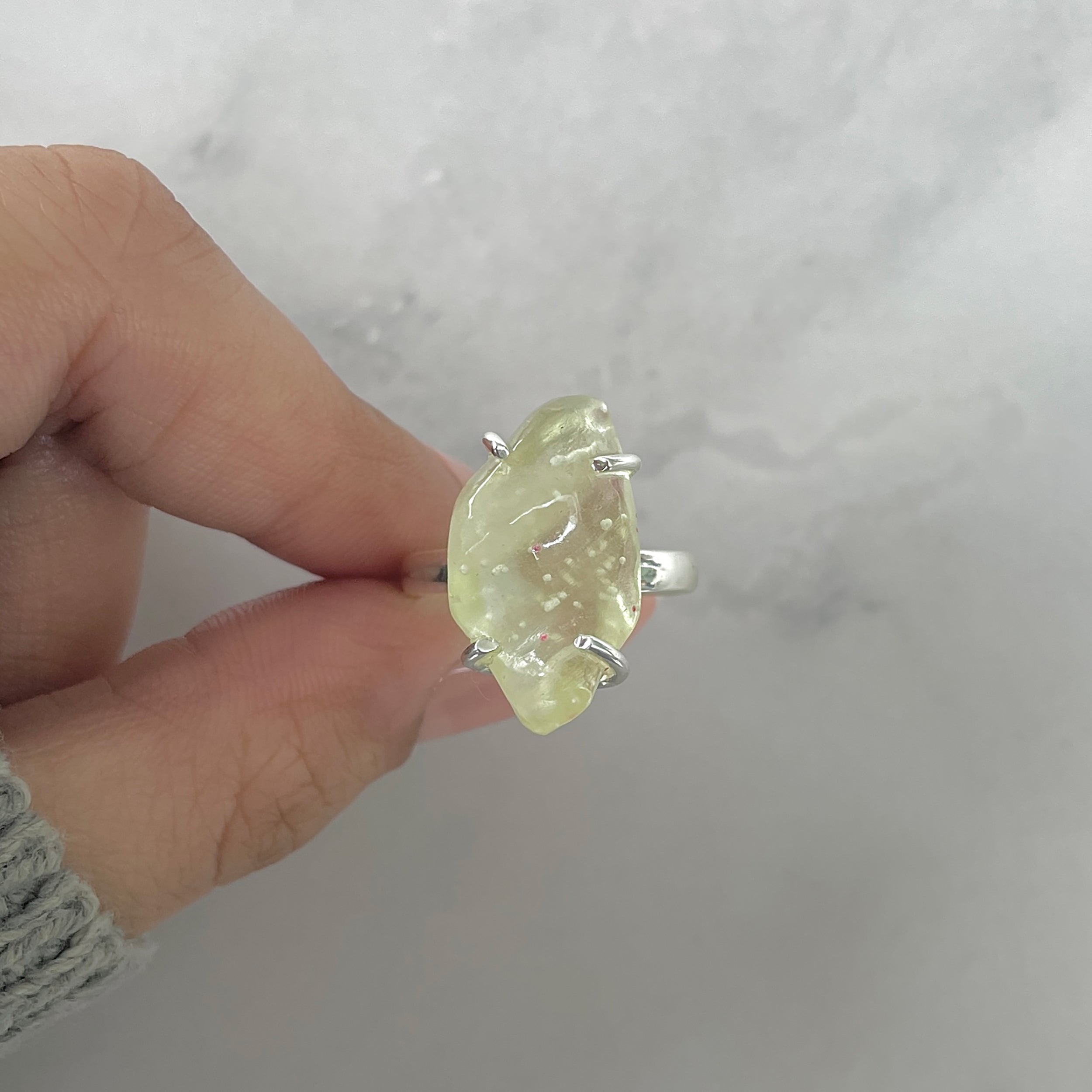 Libyan Desert Glass Ring Size 8-(LDG-R-44.)