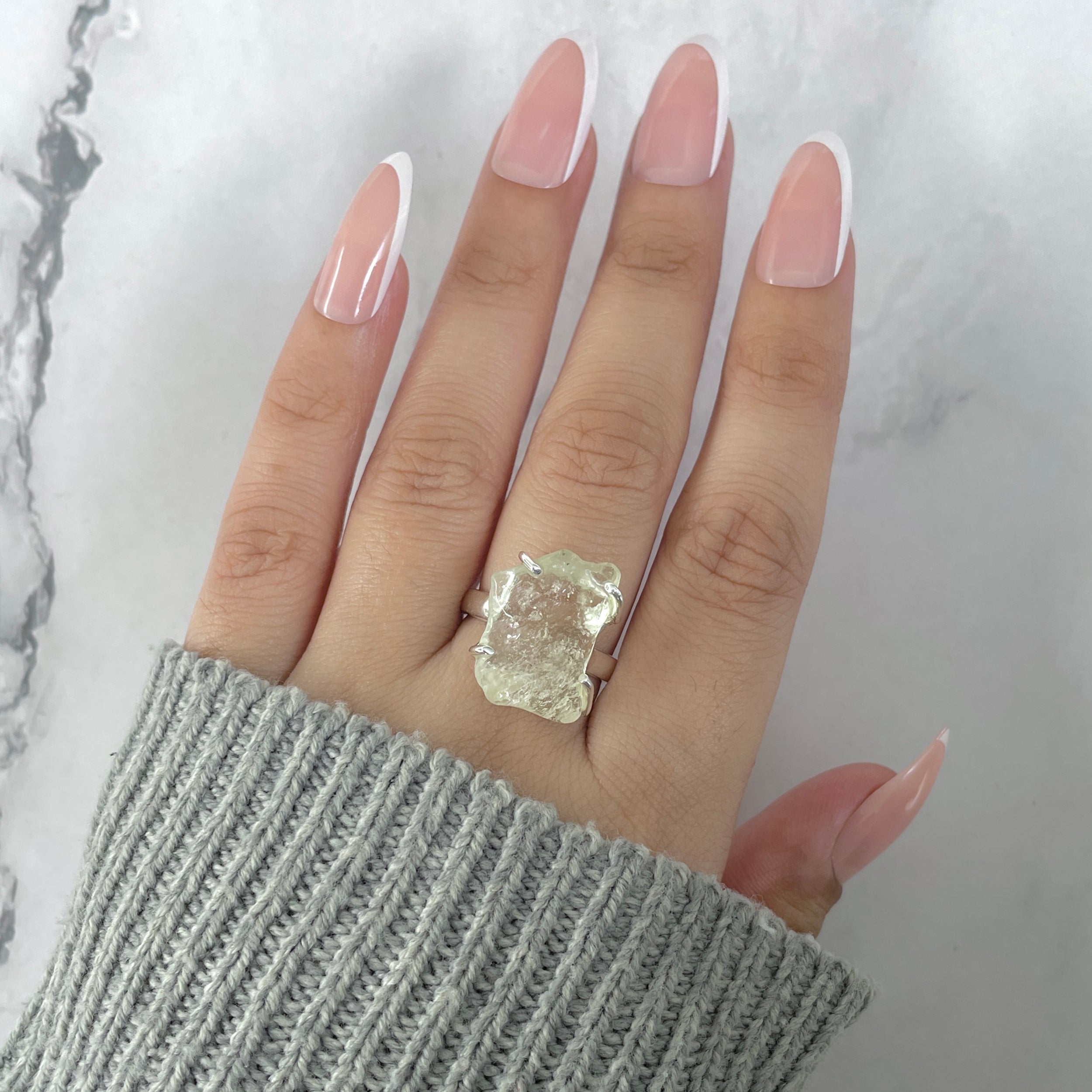 Libyan Desert Glass Ring Size 7-(LDG-R-45.)