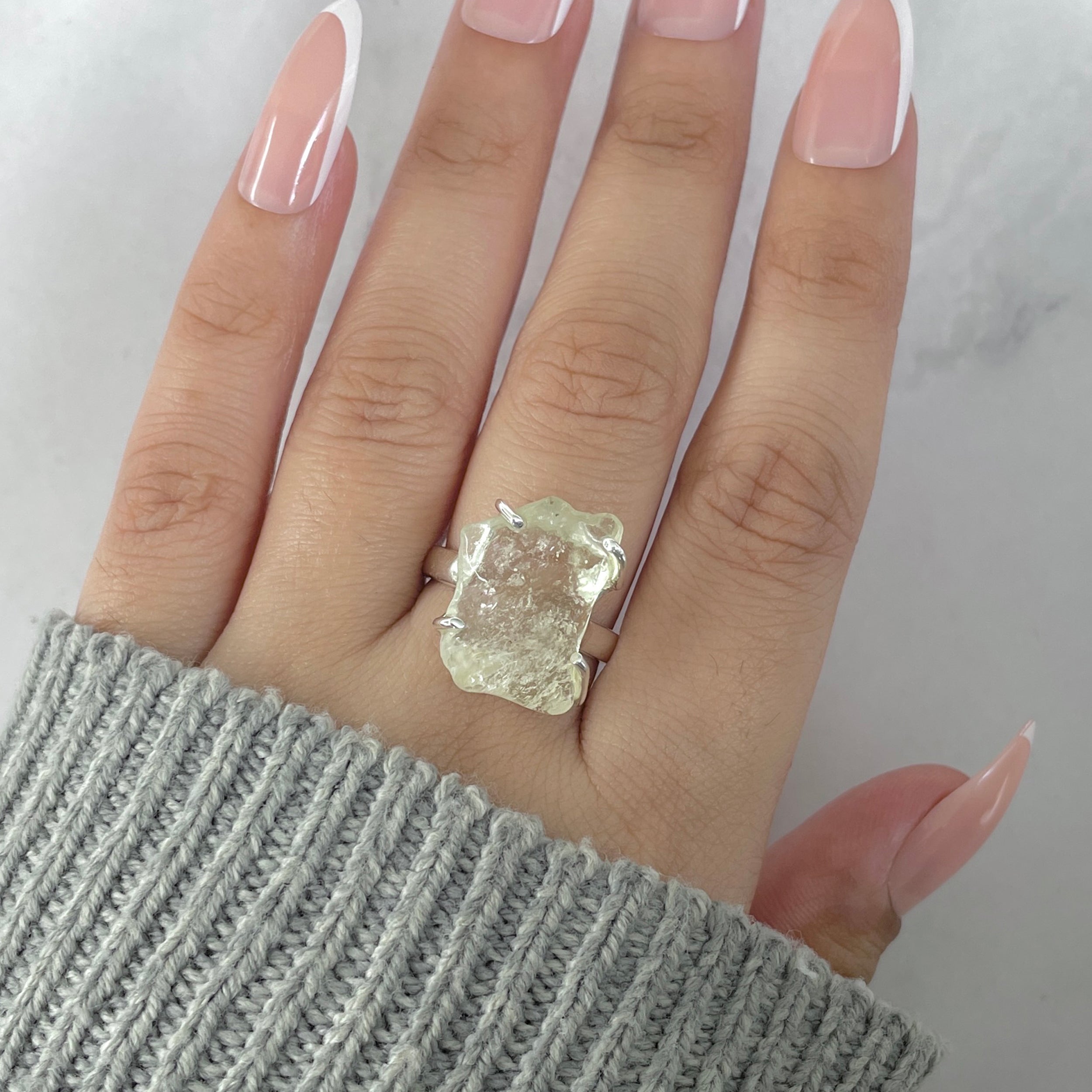 Libyan Desert Glass Ring Size 7-(LDG-R-45.)