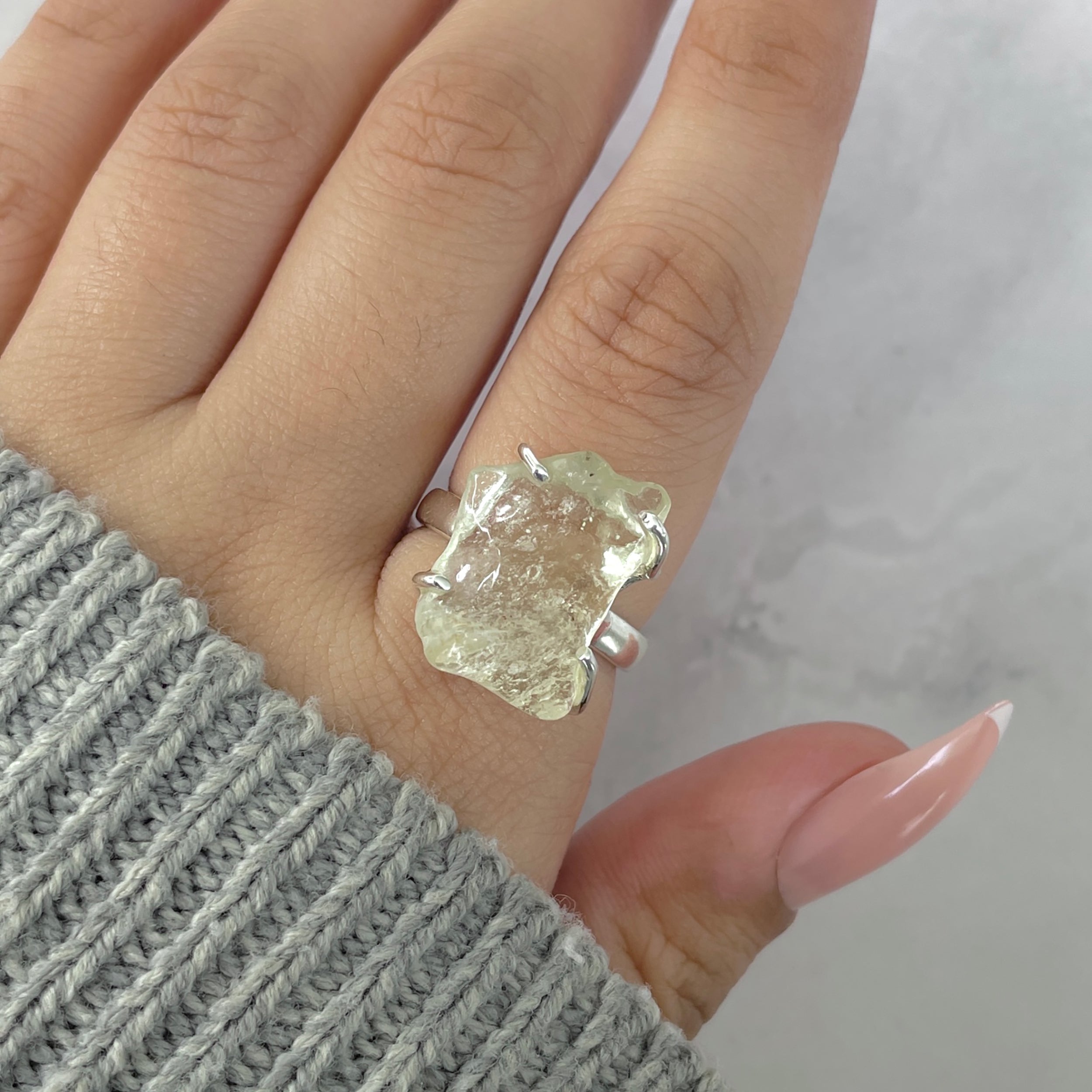 Libyan Desert Glass Ring Size 7-(LDG-R-45.)