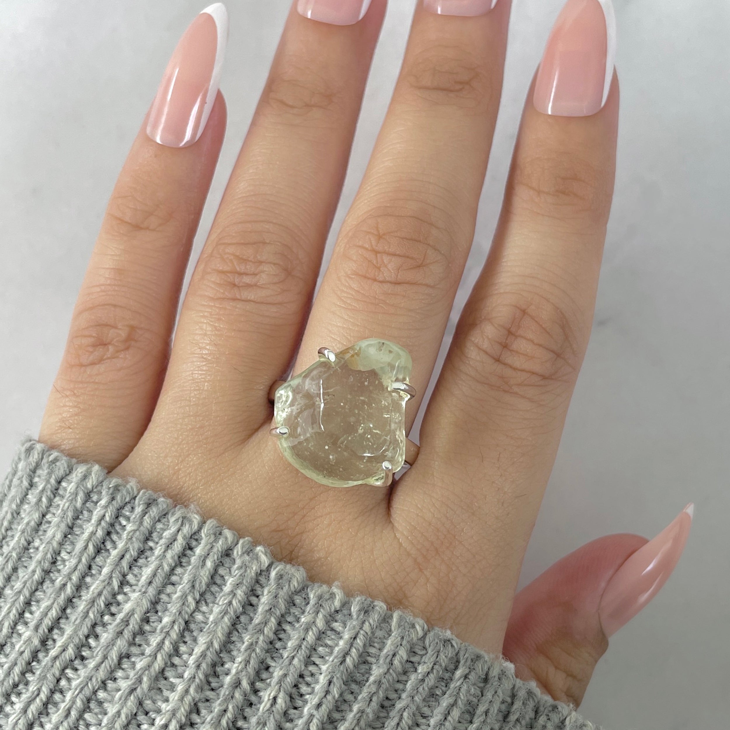 Libyan Desert Glass Ring Size 10-(LDG-R-46.)