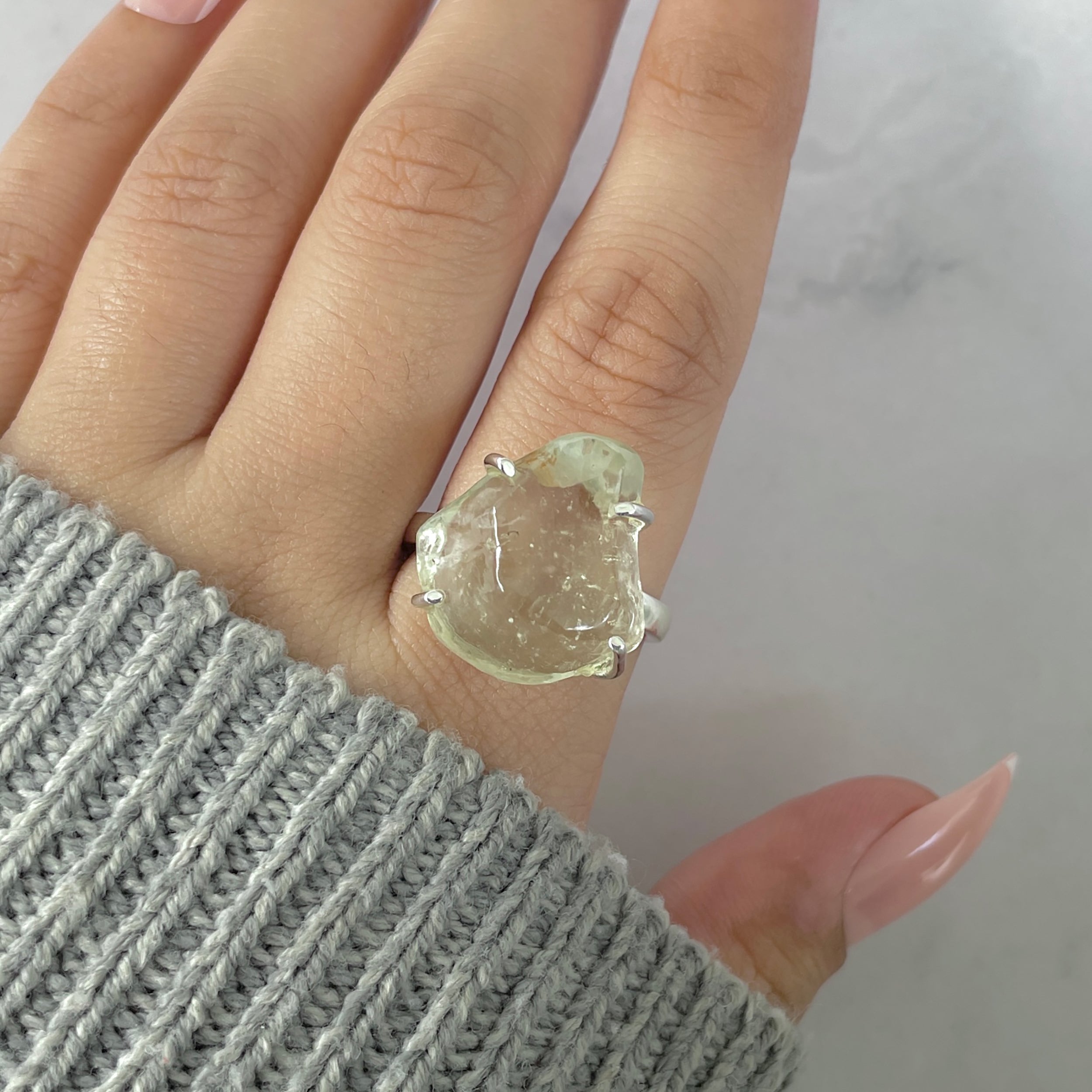 Libyan Desert Glass Ring Size 10-(LDG-R-46.)
