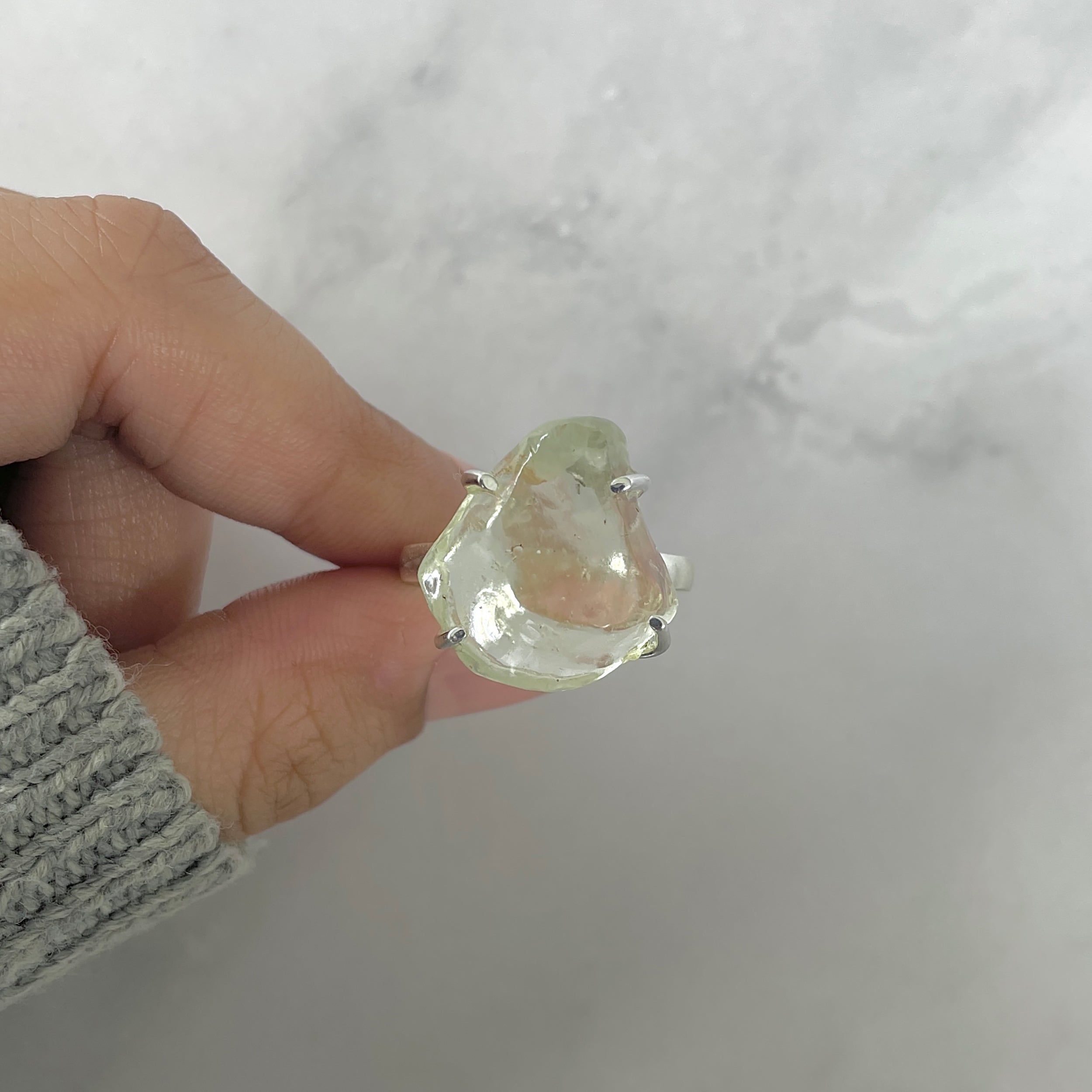 Libyan Desert Glass Ring Size 10-(LDG-R-46.)