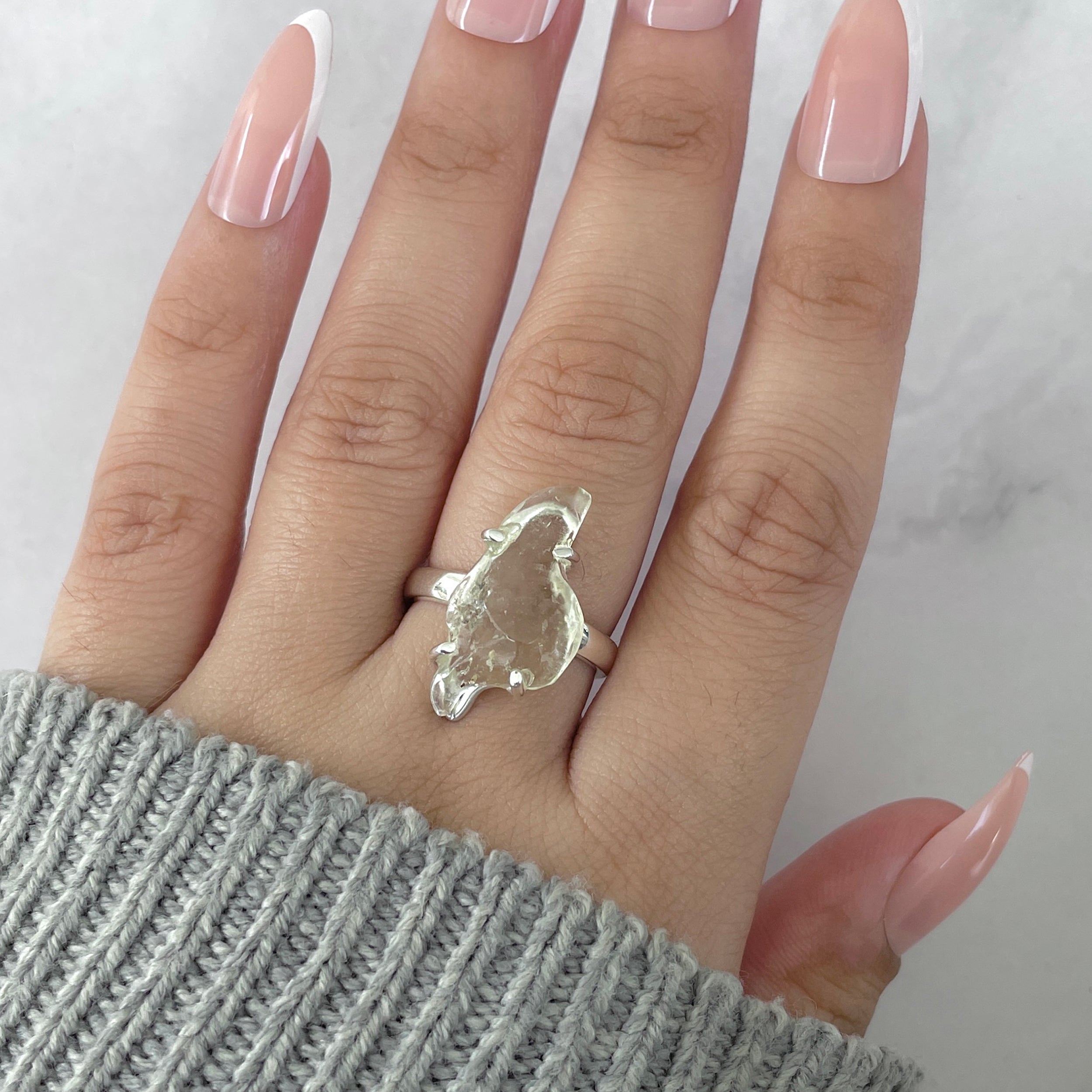 Libyan Desert Glass Ring Size 7-(LDG-R-47.)