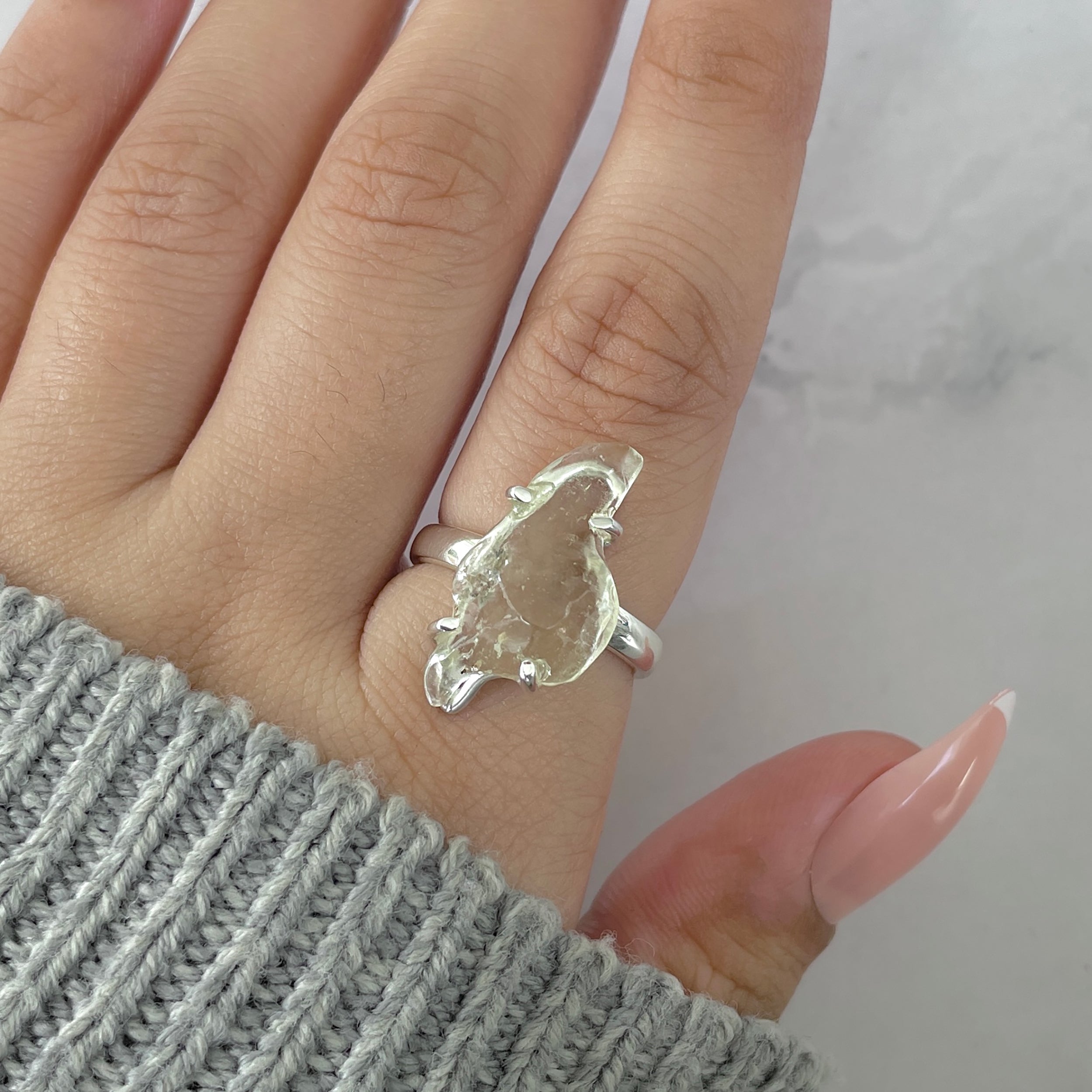Libyan Desert Glass Ring Size 7-(LDG-R-47.)