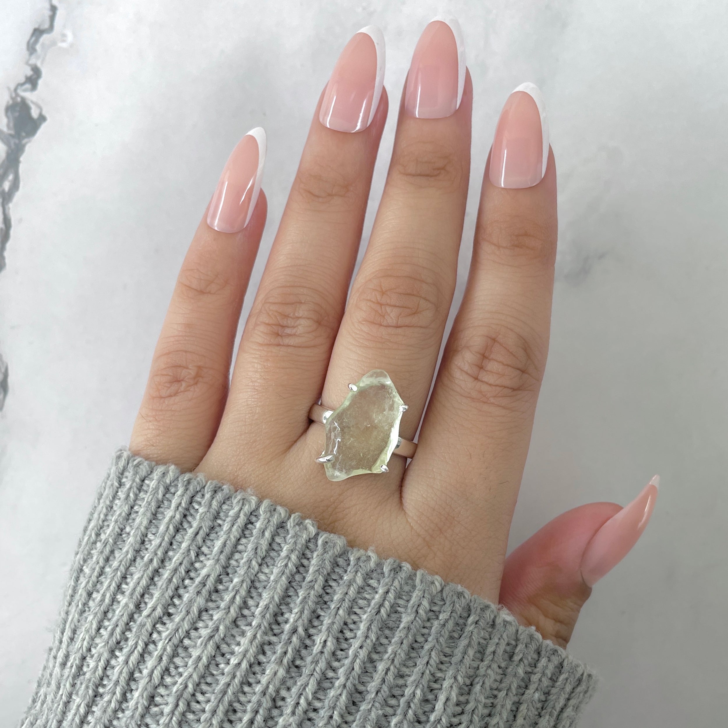 Libyan Desert Glass Ring Size 7-(LDG-R-48.)