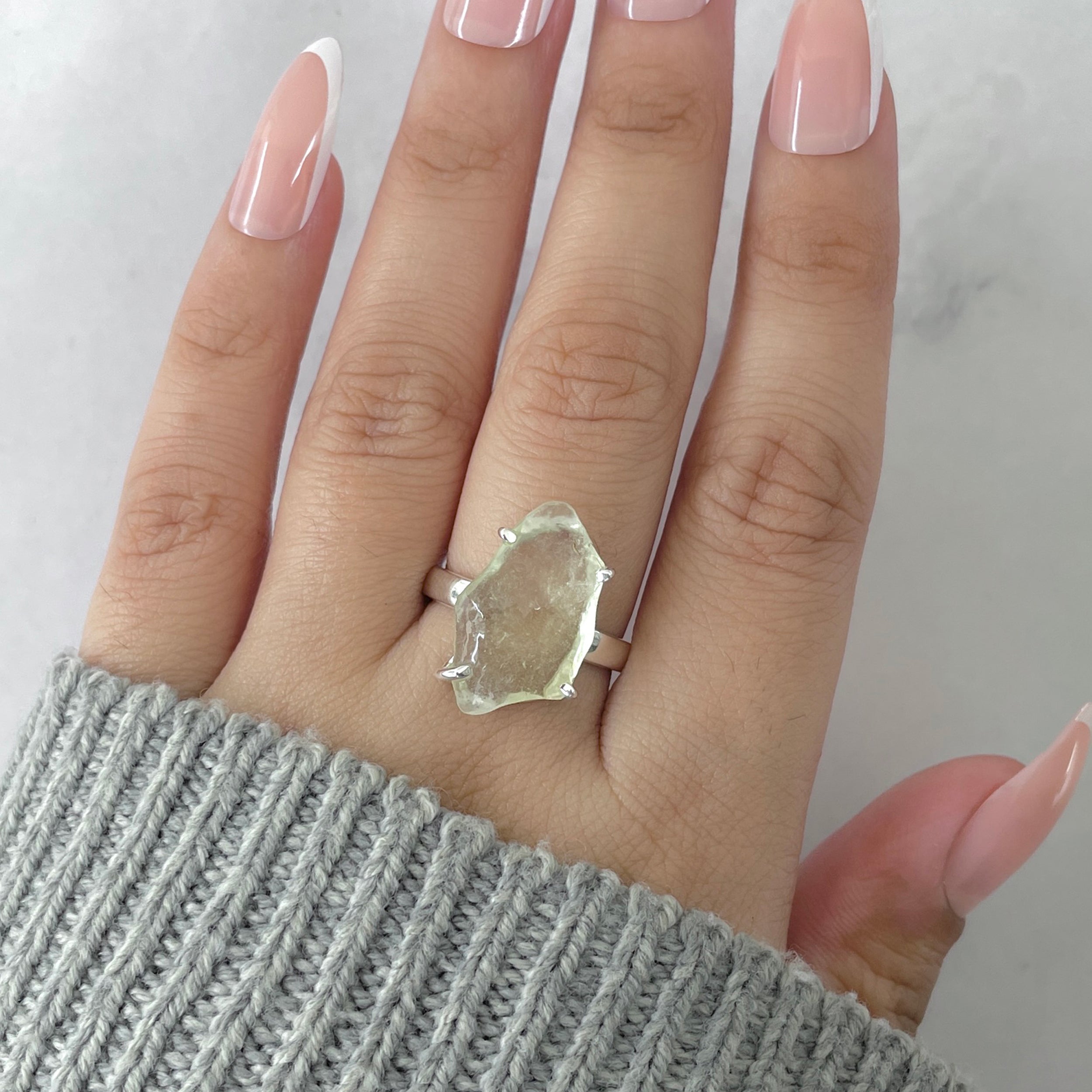 Libyan Desert Glass Ring Size 7-(LDG-R-48.)