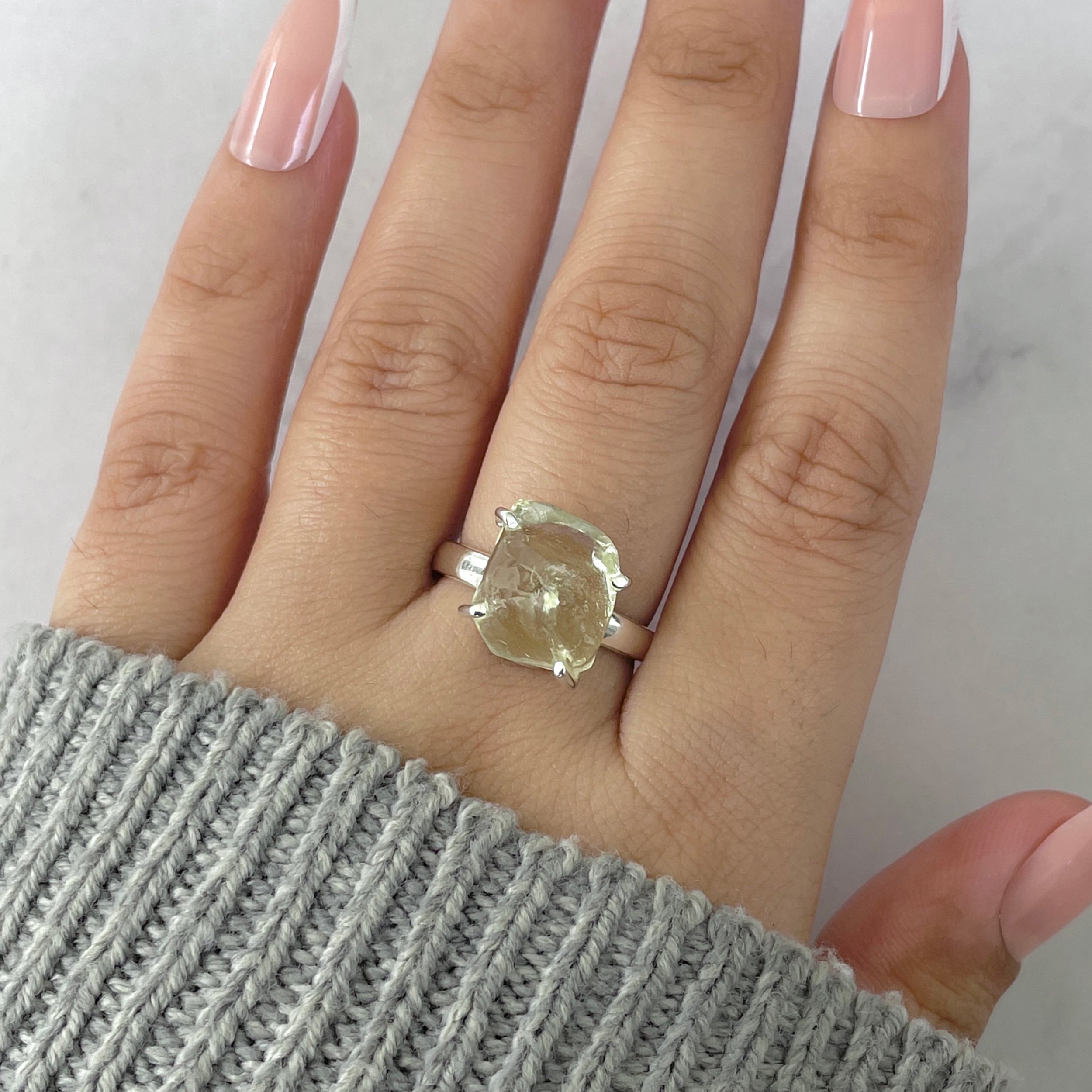 Libyan Desert Glass Ring Size 7-(LDG-R-49.)
