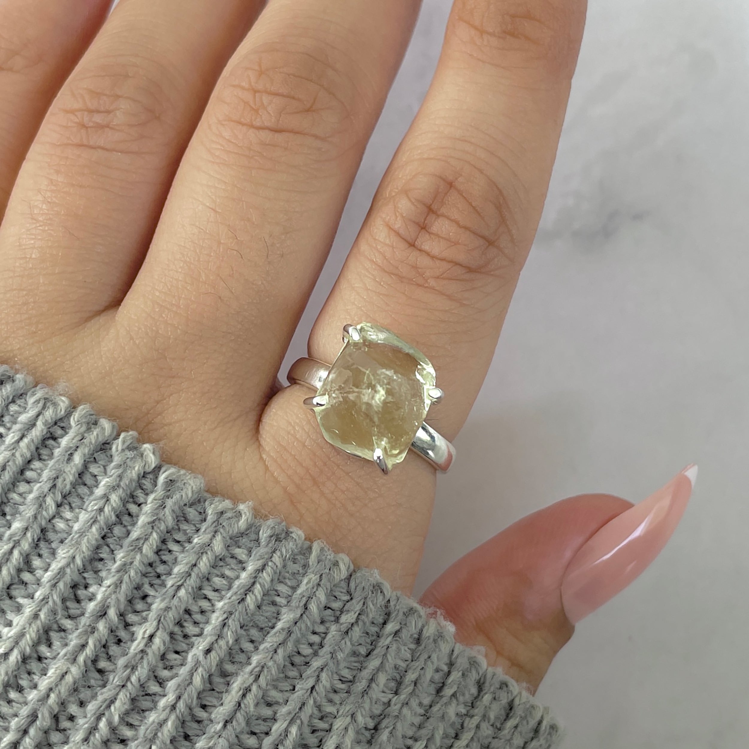 Libyan Desert Glass Ring Size 7-(LDG-R-49.)