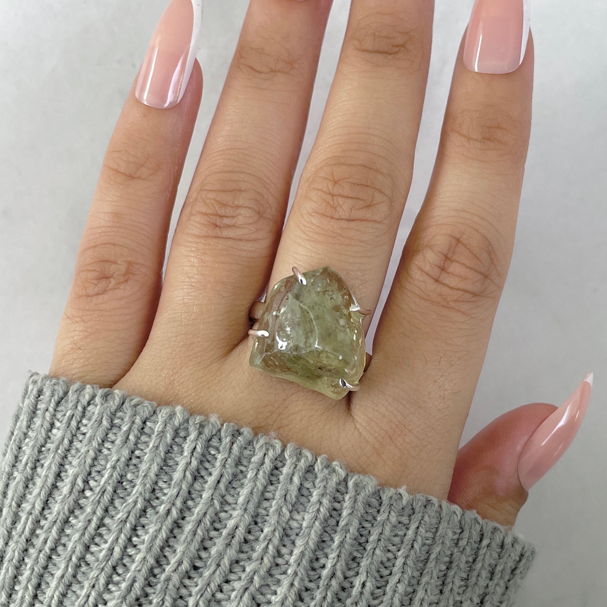 Libyan Desert Glass Ring Size 10-(LDG-R-50.)