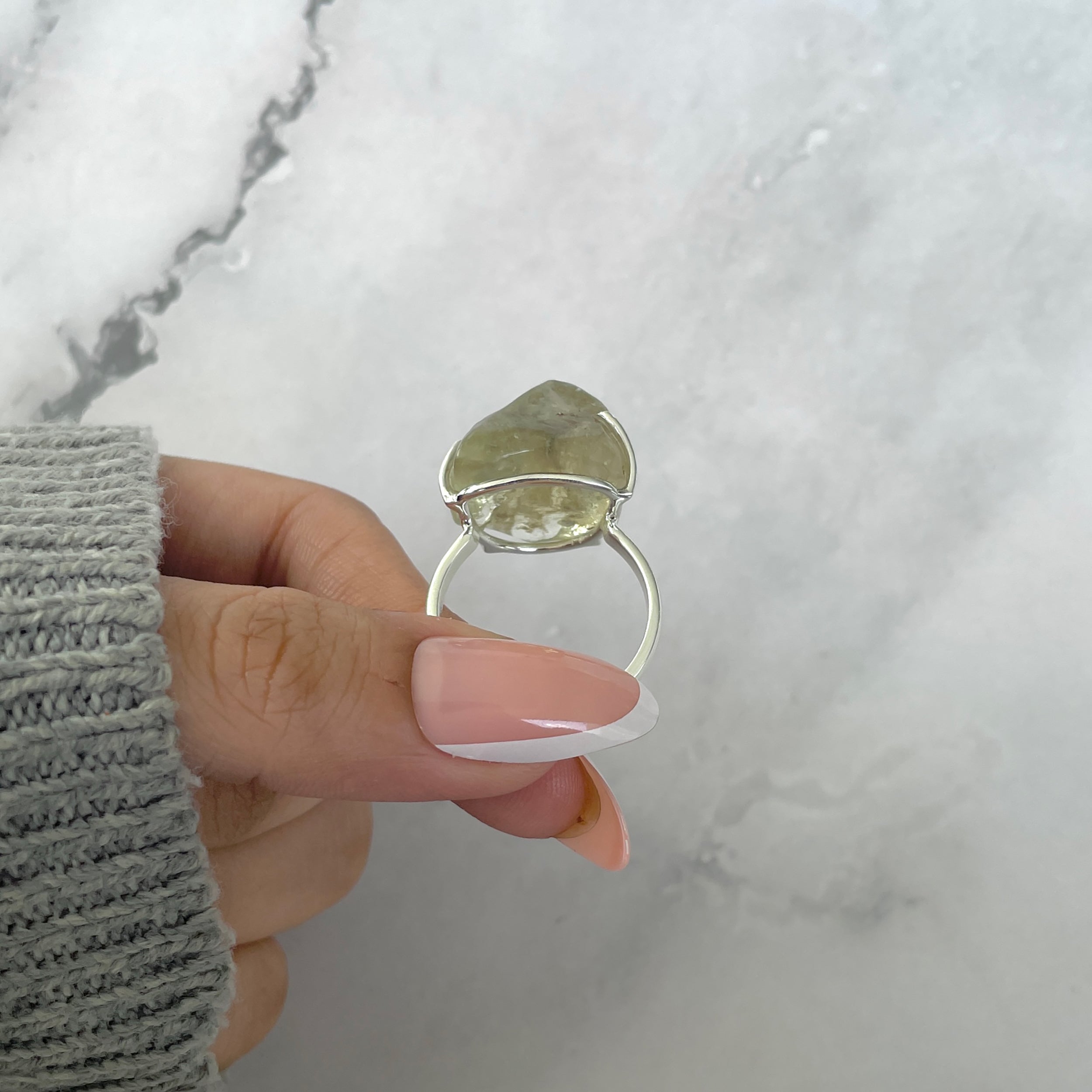 Libyan Desert Glass Ring Size 10-(LDG-R-50.)