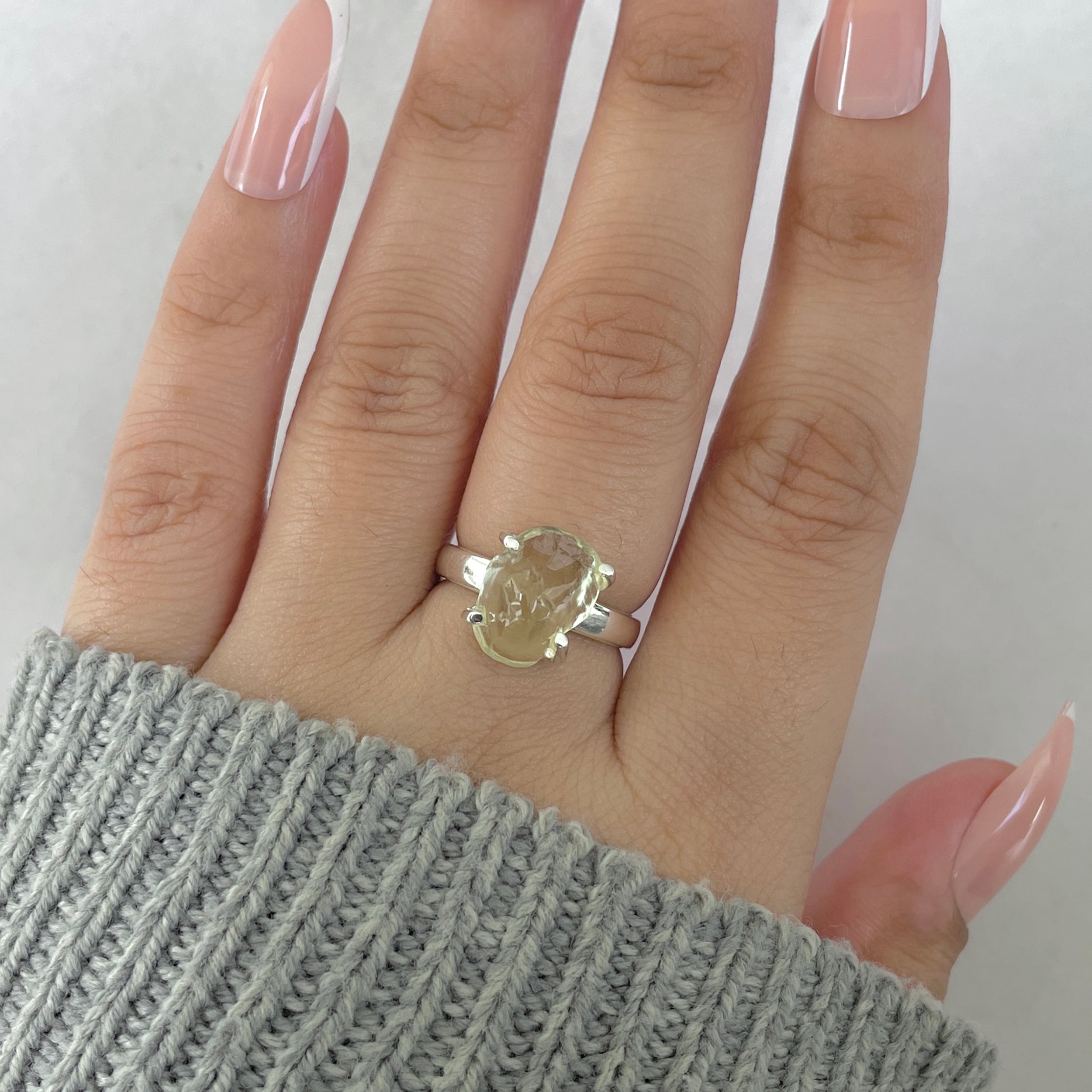 Libyan Desert Glass Ring Size 5-(LDG-R-51.)