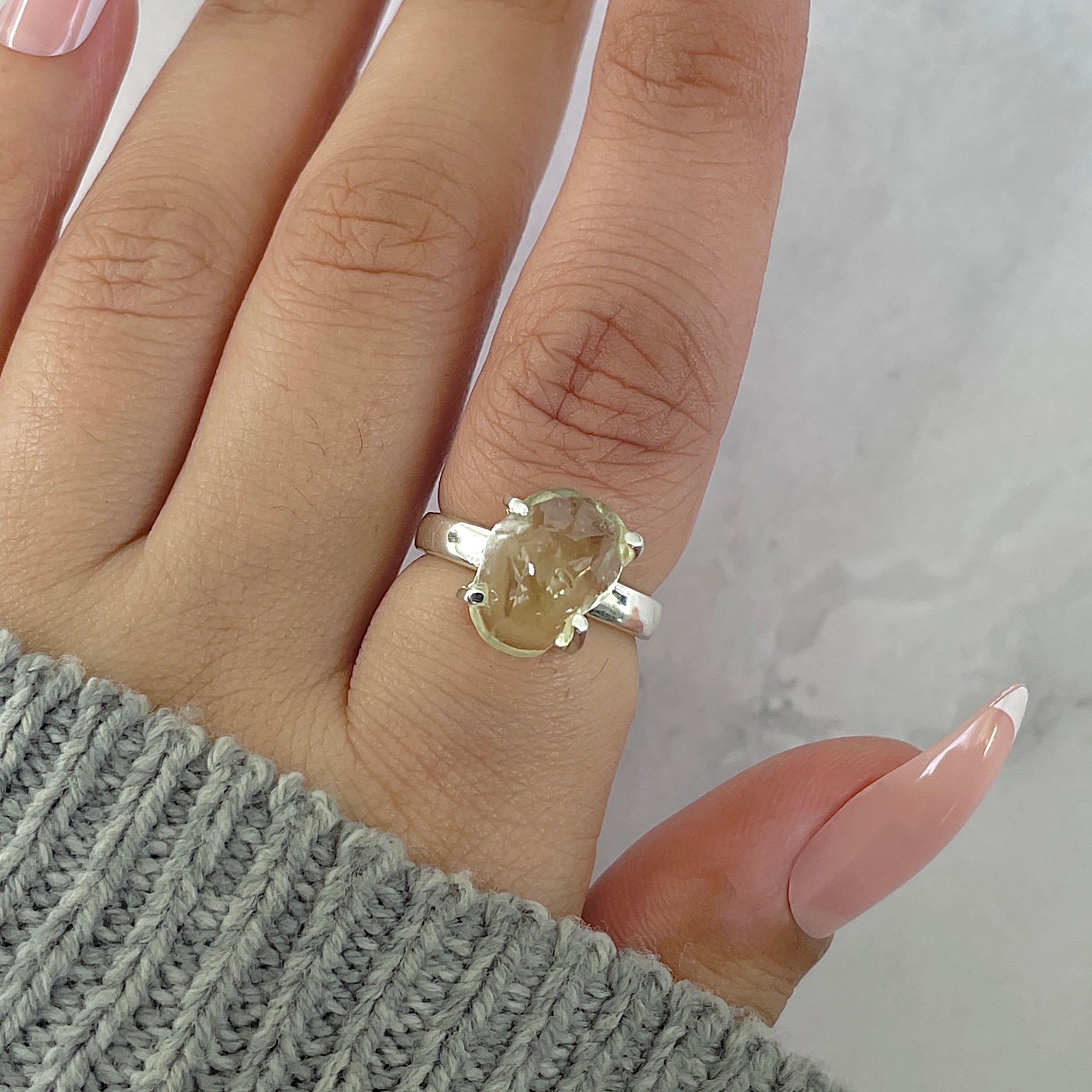 Libyan Desert Glass Ring Size 5-(LDG-R-51.)
