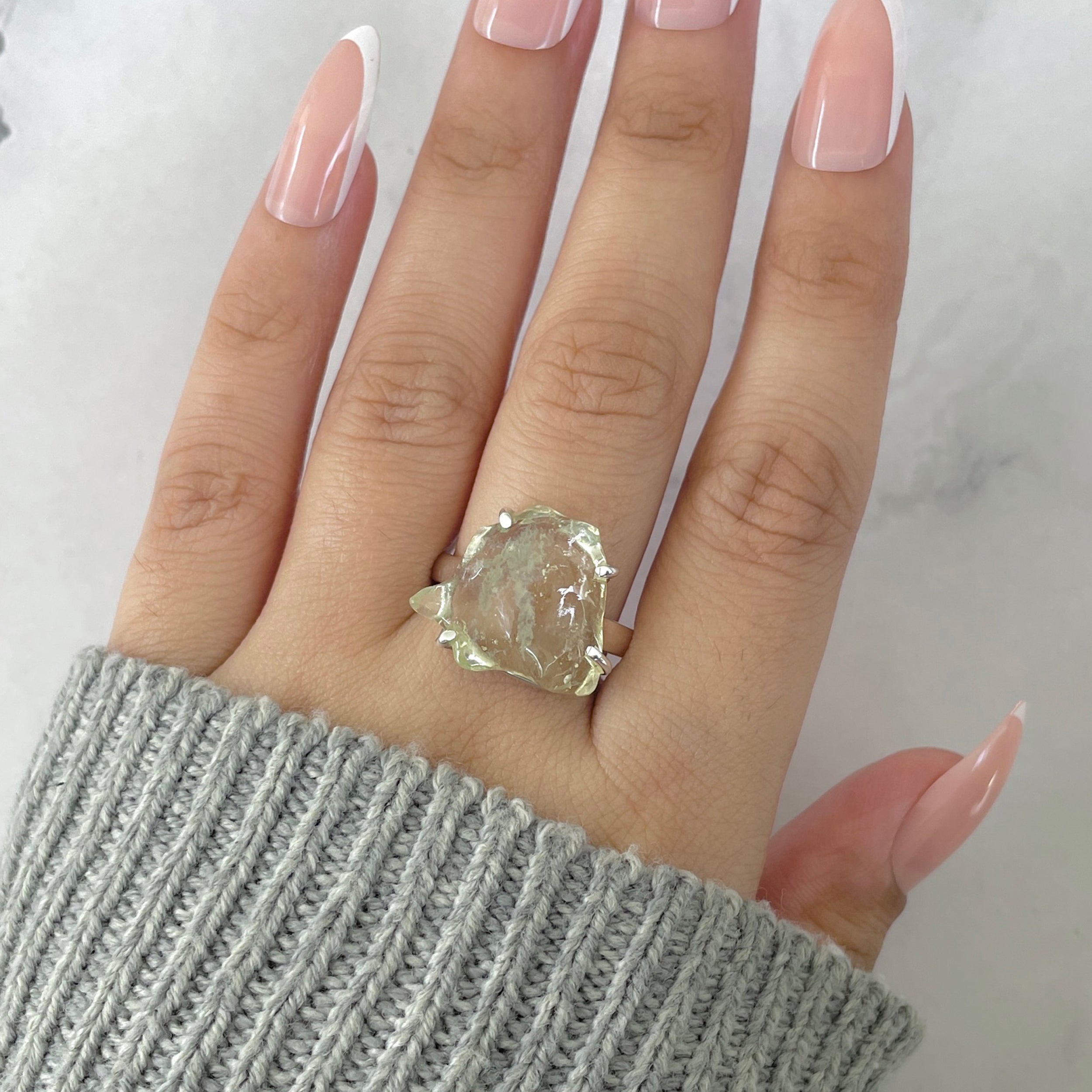 Libyan Desert Glass Ring Size 9-(LDG-R-52.)
